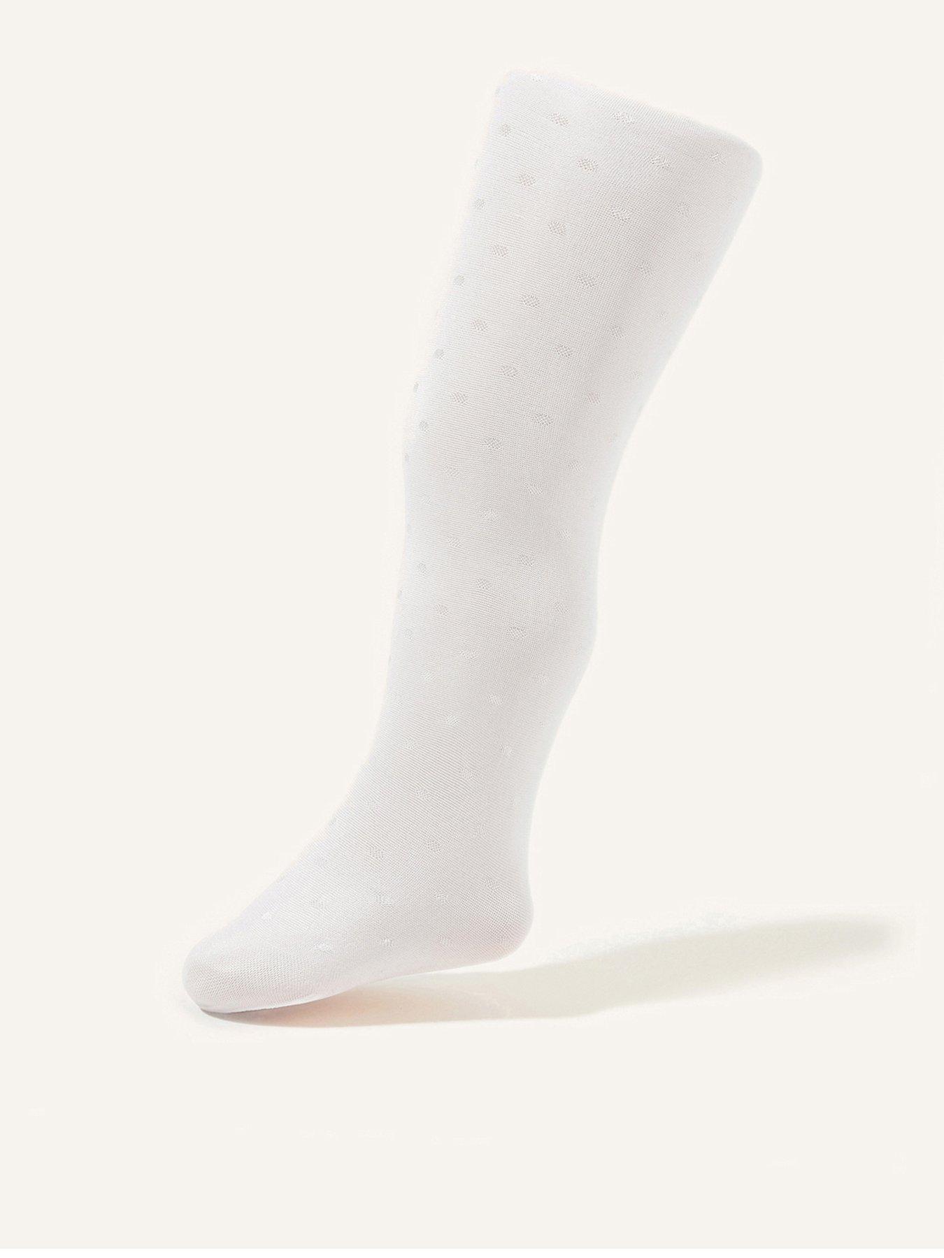 Monsoon Baby Girls Bridal Spot Tights - White