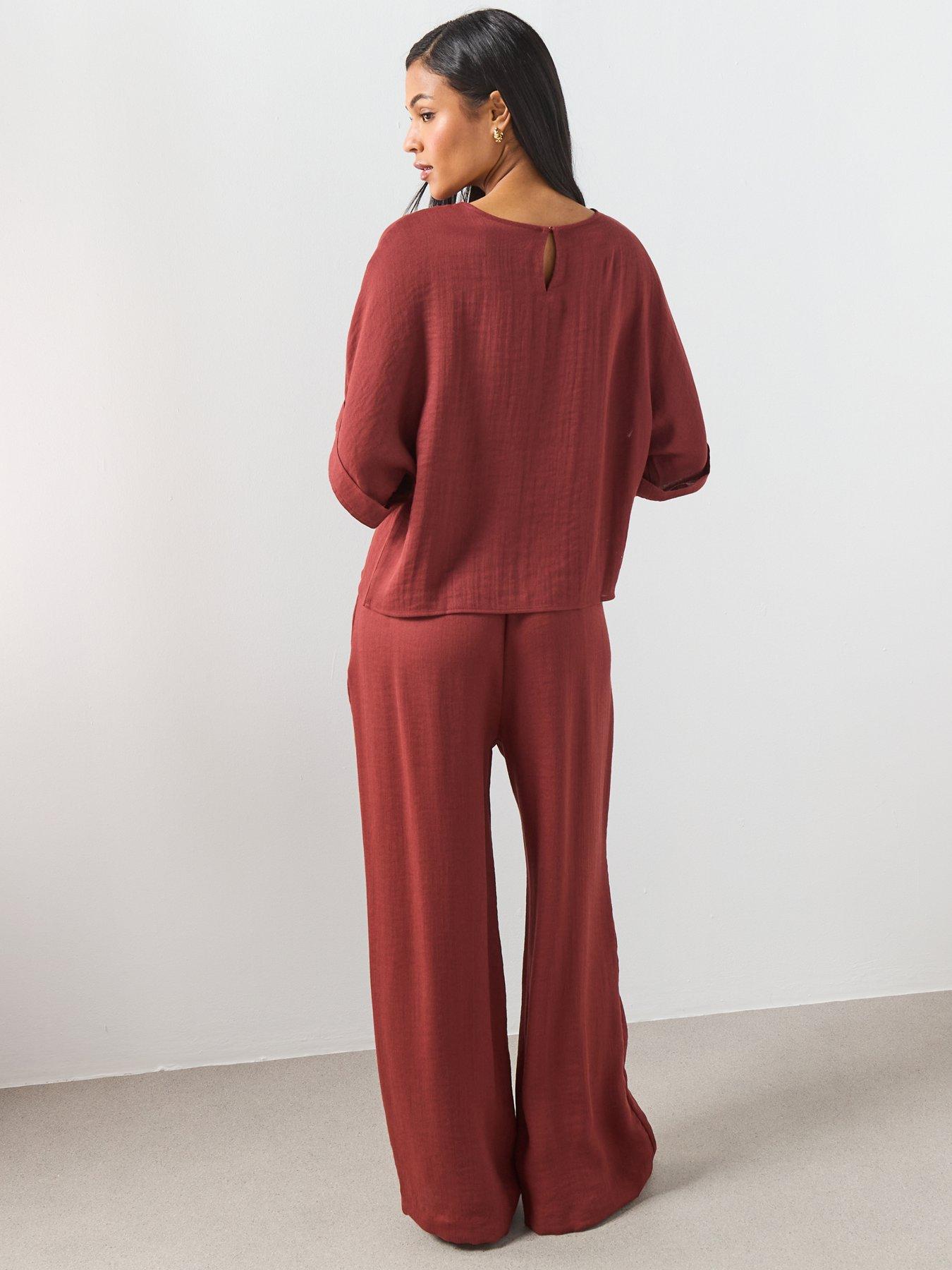 stillFront image of mango-three-quarter-sleeve-blouse-red