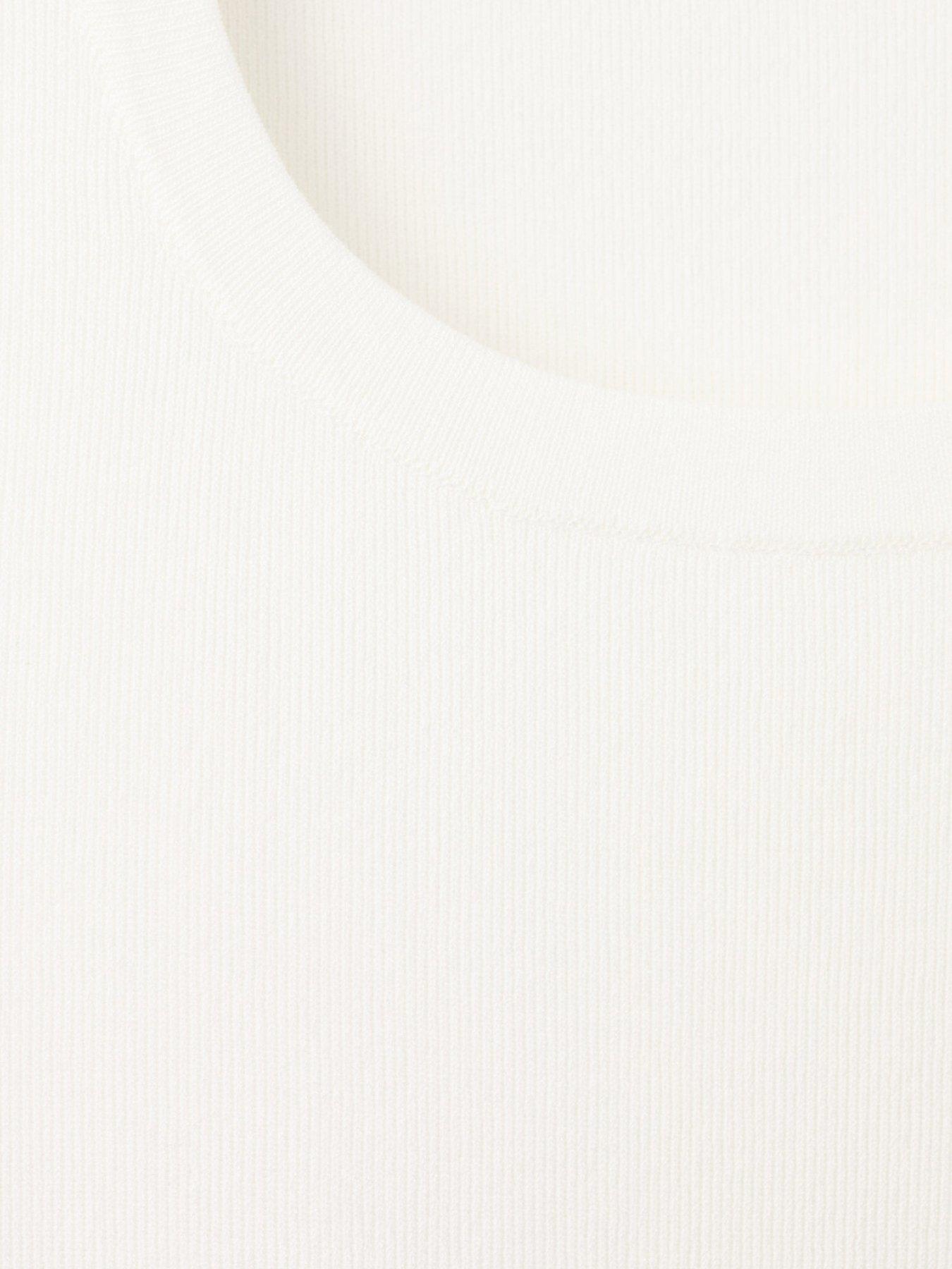  image of mango-round-neck-knitted-top-cream