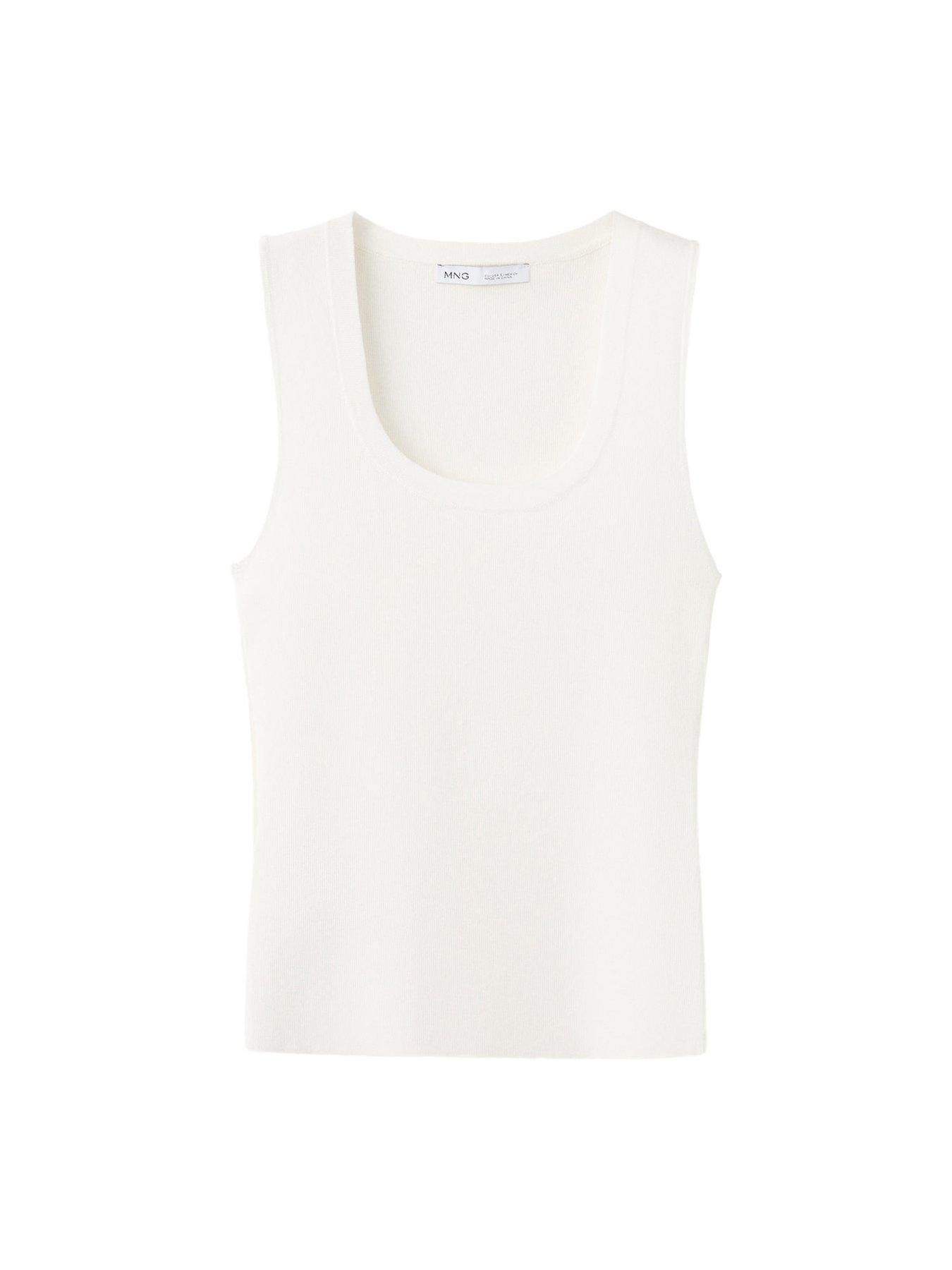  image of mango-round-neck-knitted-top-cream