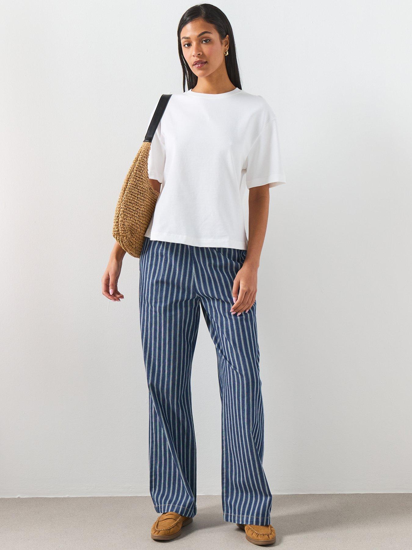  image of mango-striped-jeans-blue