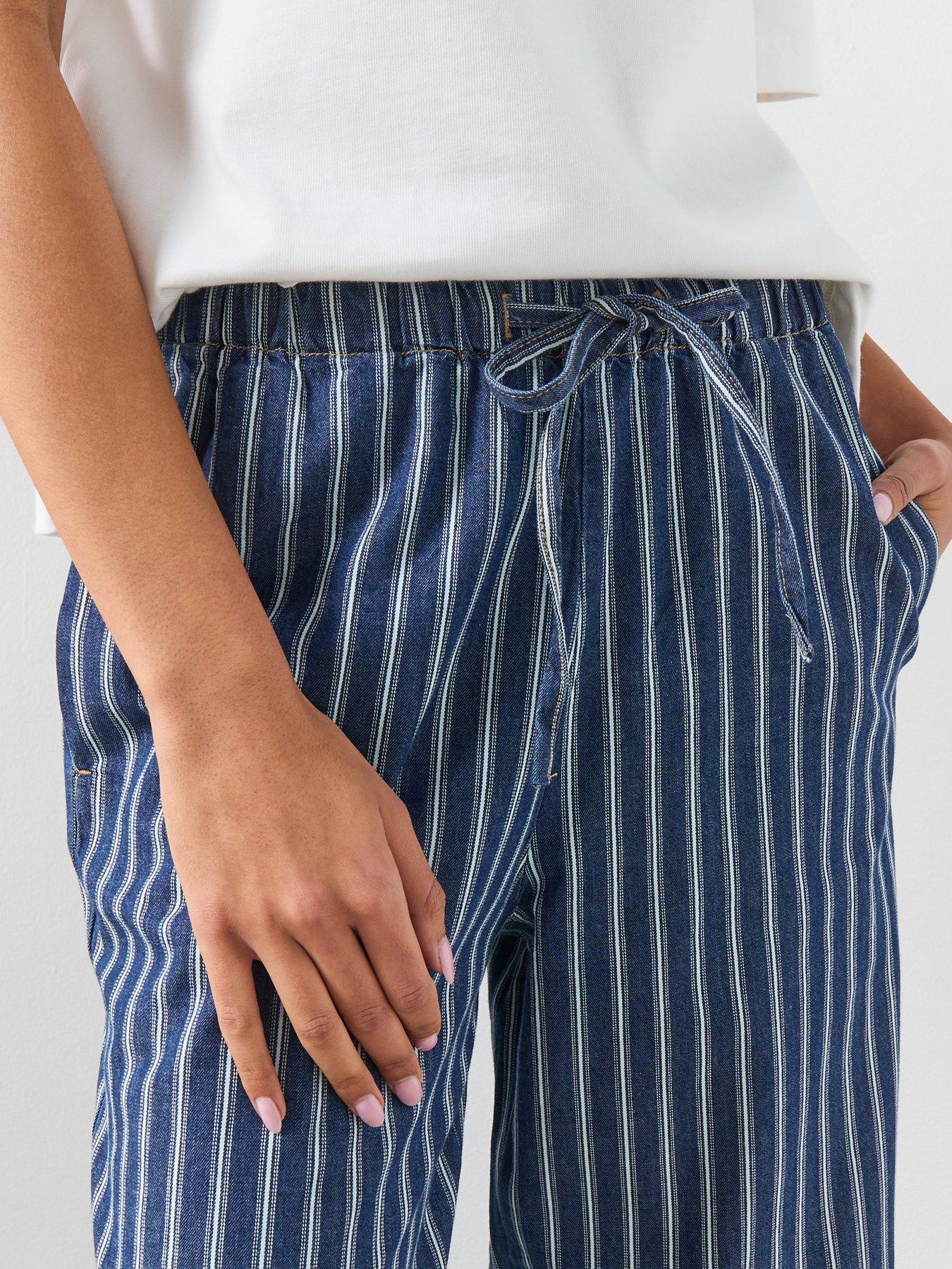  image of mango-striped-jeans-blue