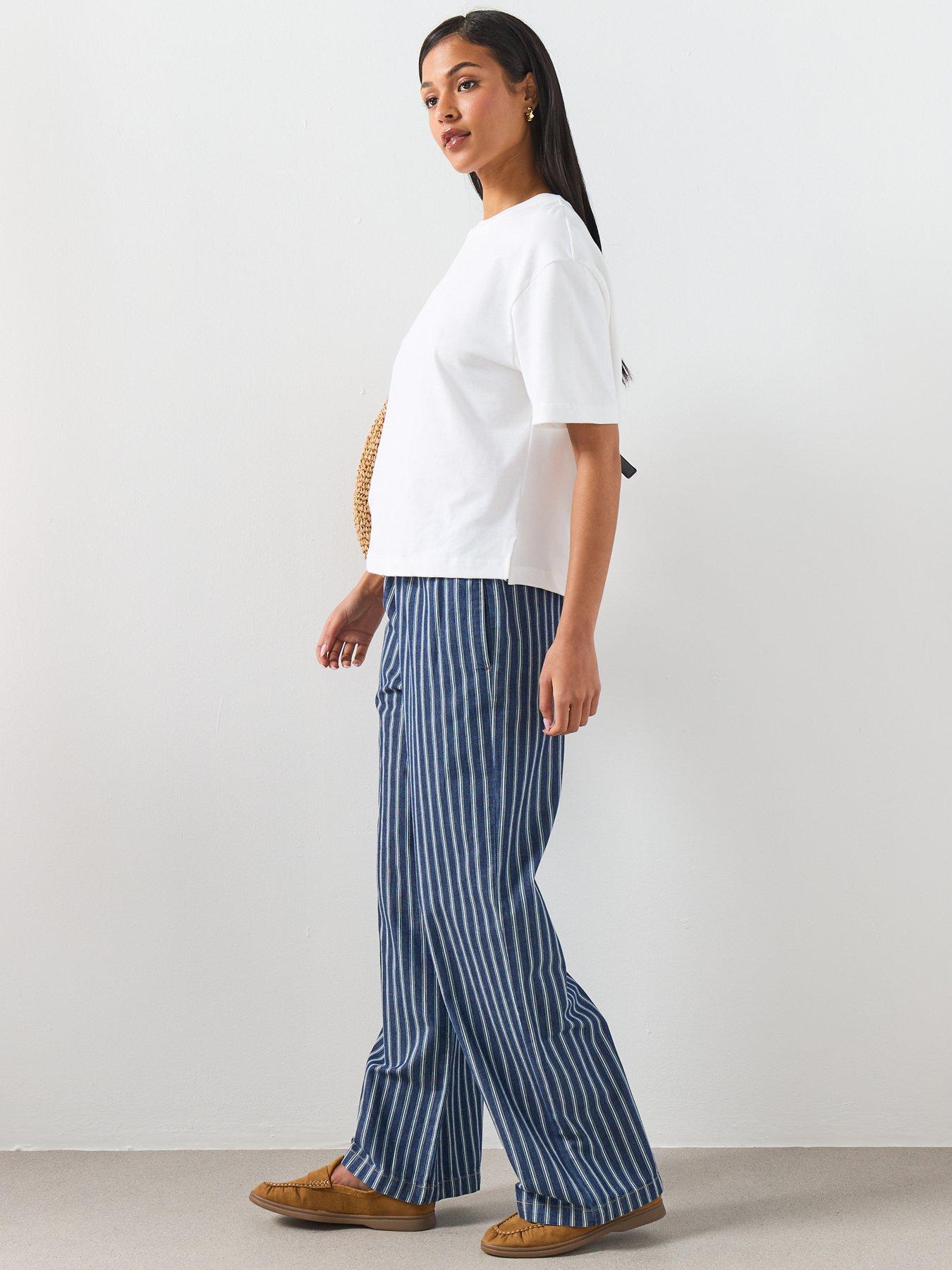  image of mango-striped-jeans-blue