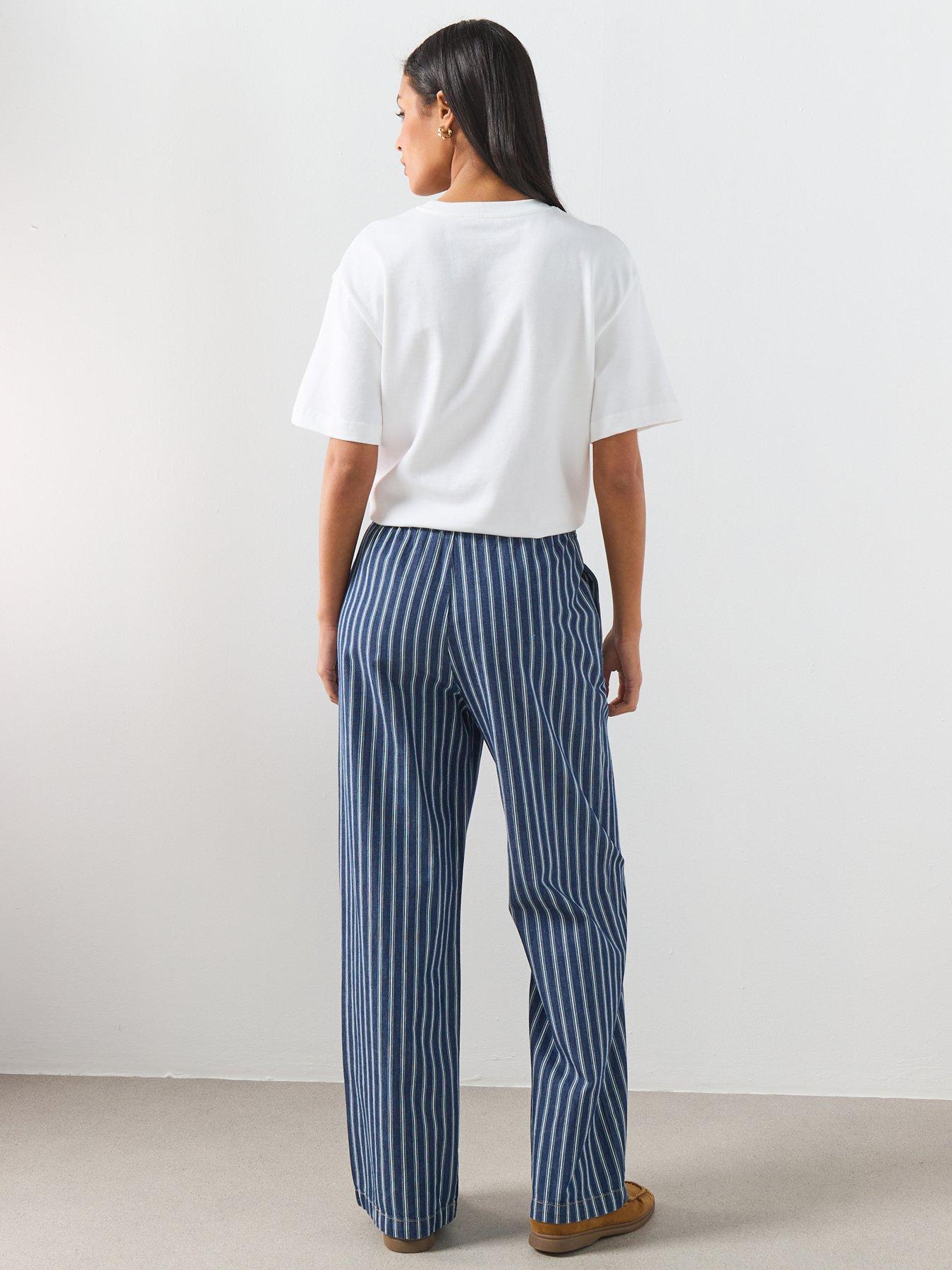  image of mango-striped-jeans-blue