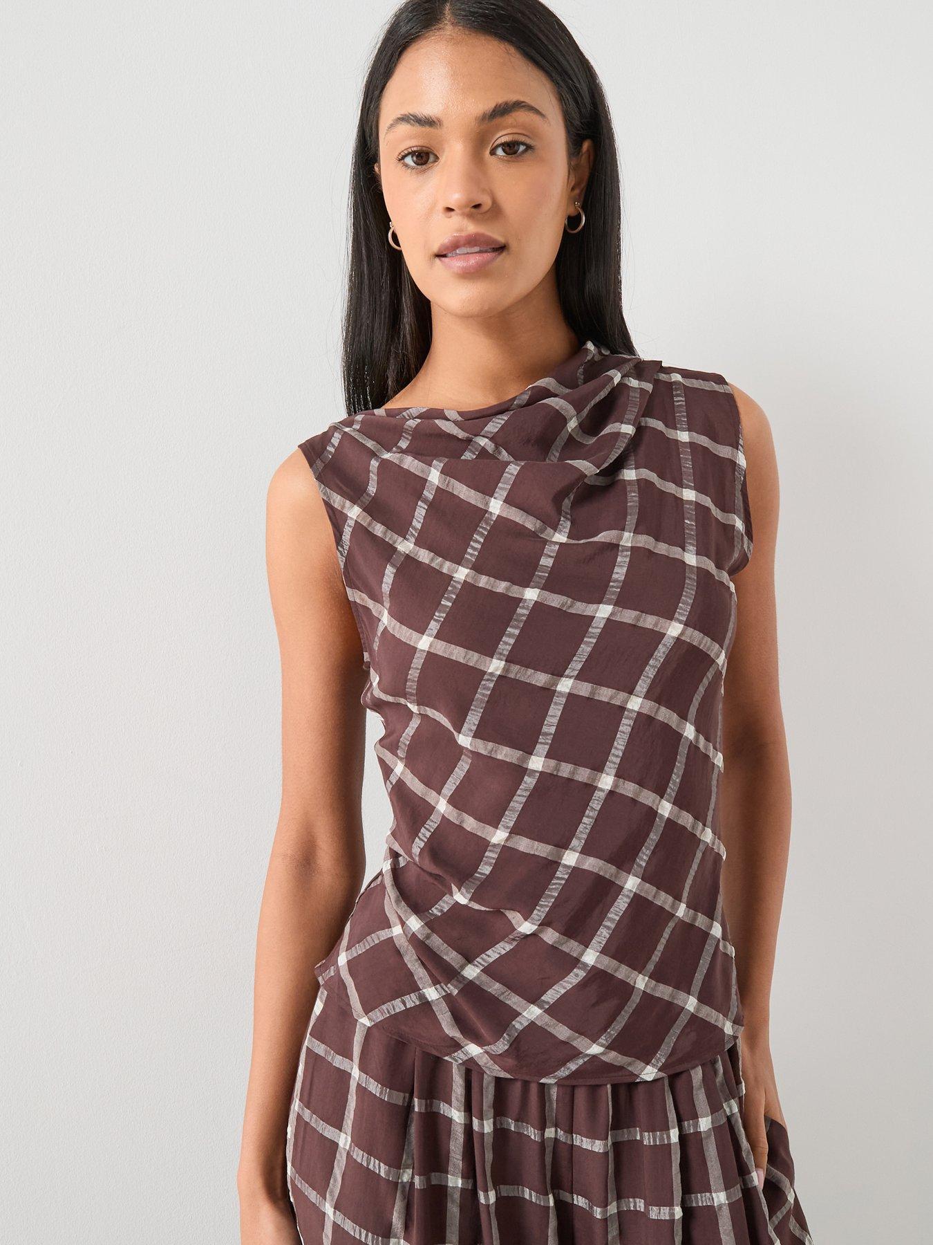 Mango Fitted Top Co-ord With Draped Neckline - Burgundy
