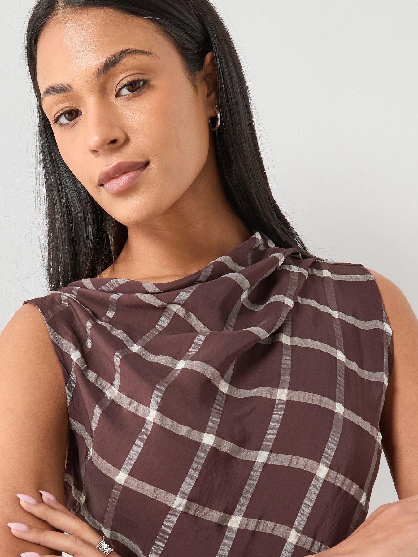  image of mango-fitted-top-with-draped-neckline-burgundy