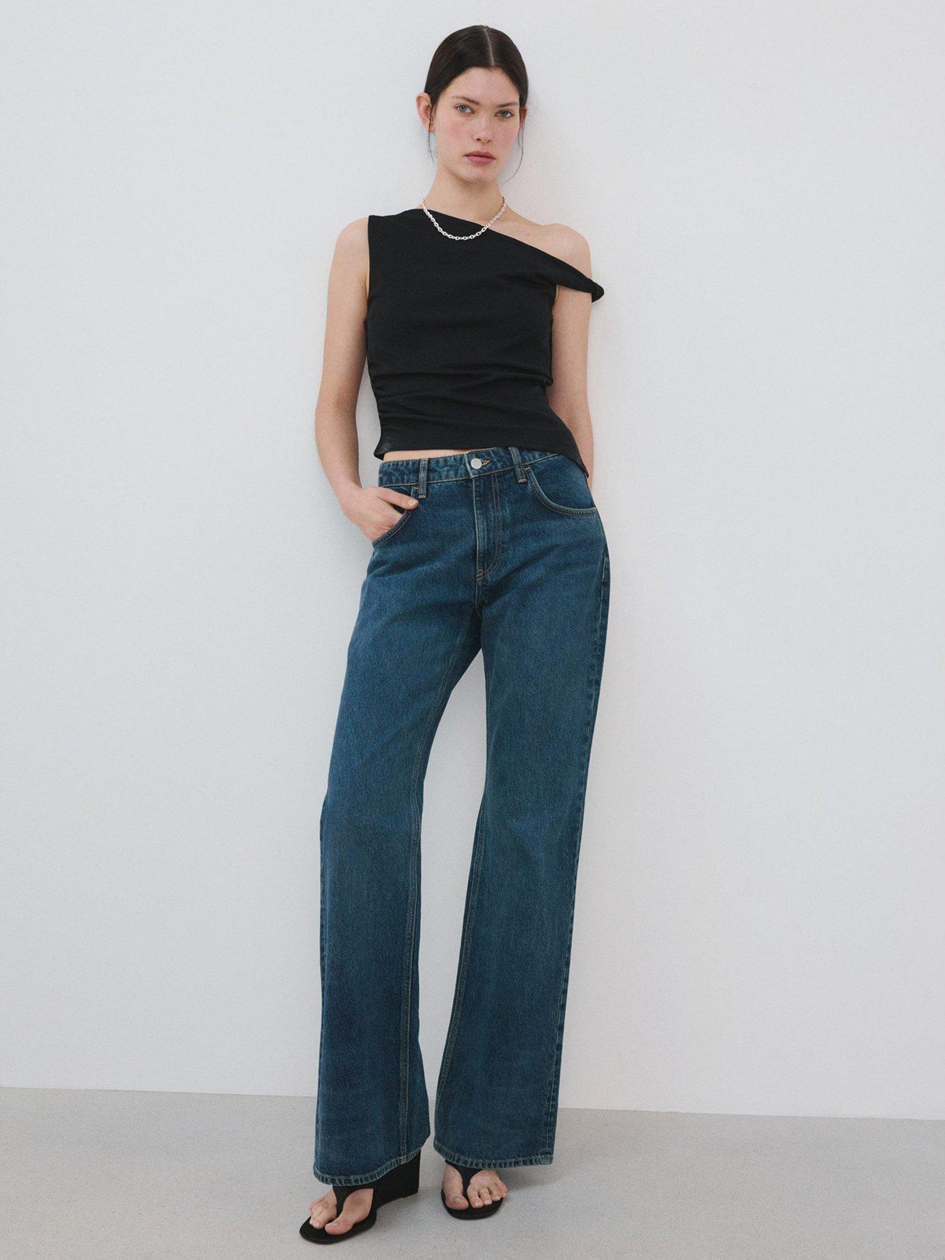 Image 2 of 6 of Mango Asymmetrical Fitted Top - Black