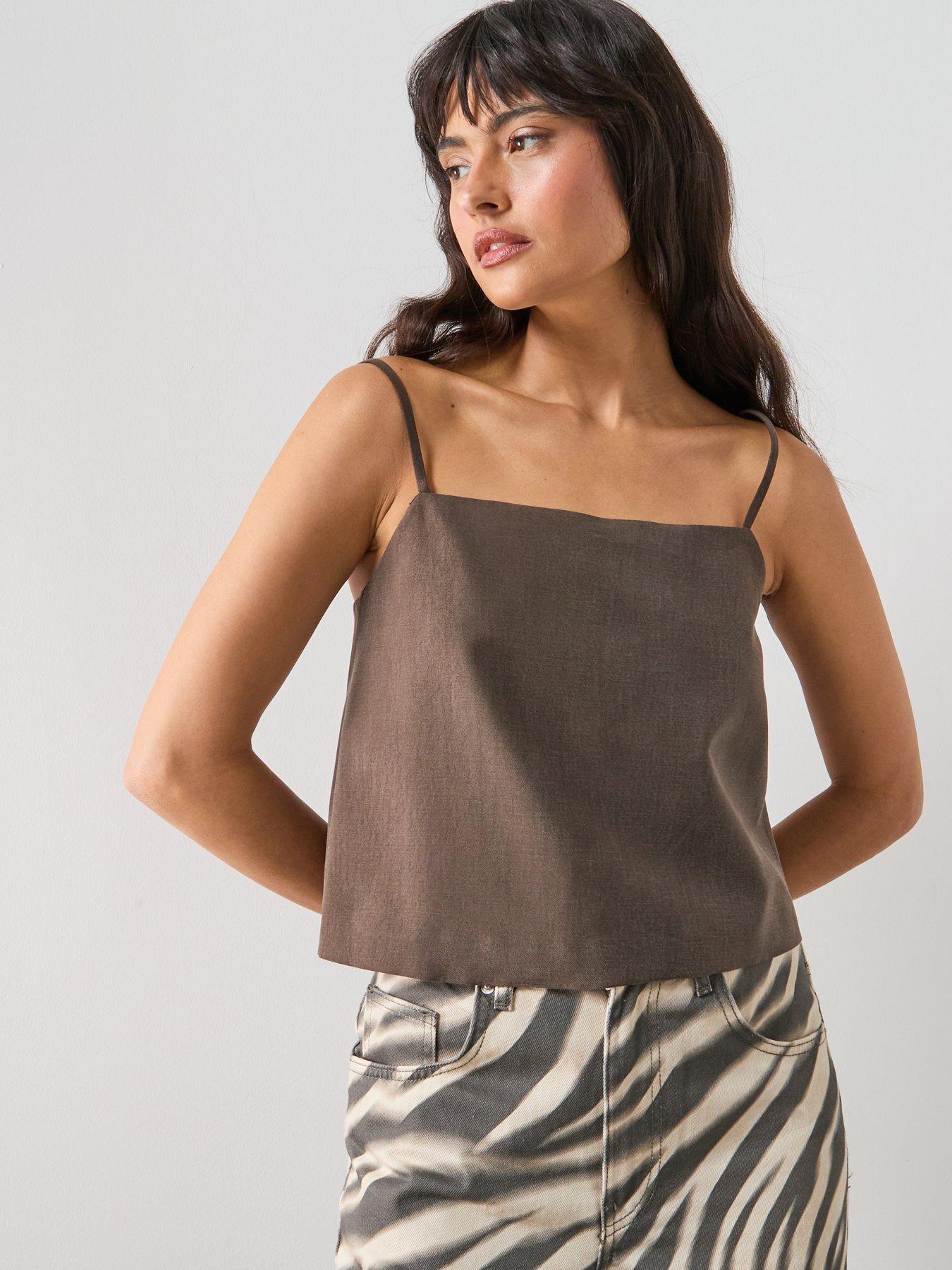 Image 2 of 5 of Mango Lyocell Suit Waistcoat - Brown