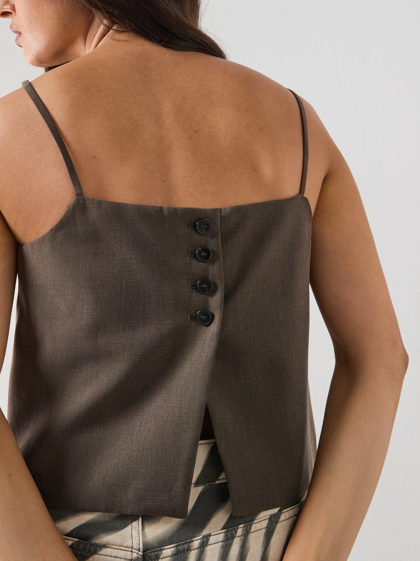 Image 4 of 5 of Mango Lyocell Suit Waistcoat - Brown