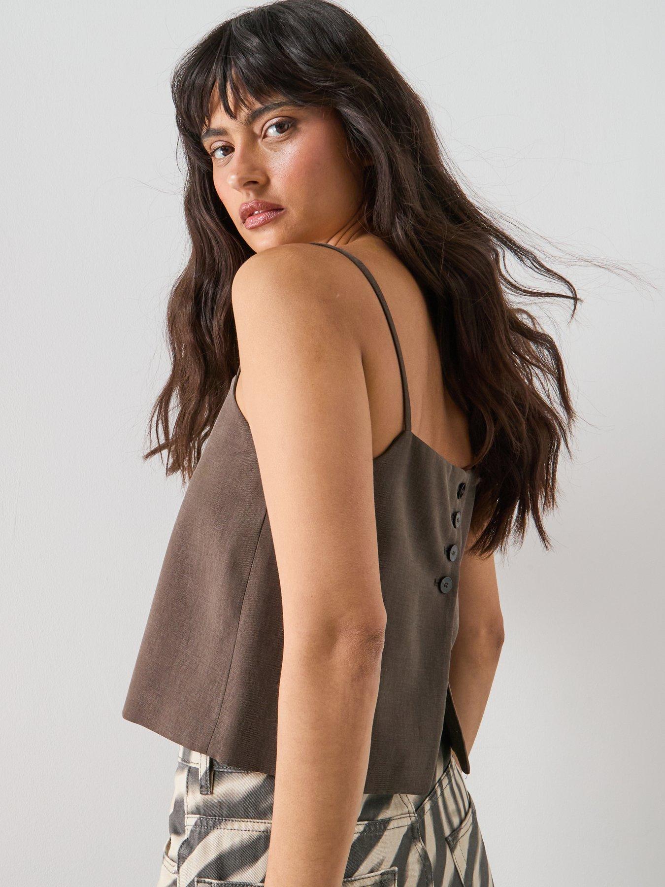 Image 5 of 5 of Mango Lyocell Suit Waistcoat - Brown