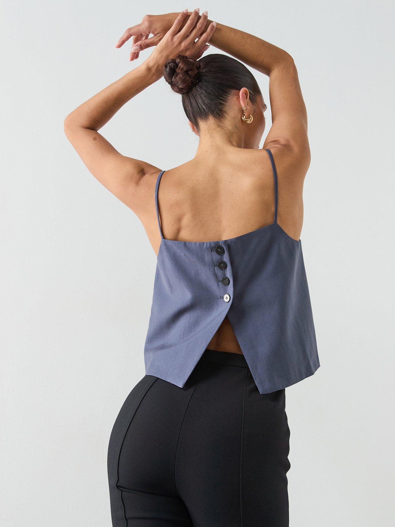 Image 6 of 6 of Mango Lyocell Suit Waistcoat - Blue