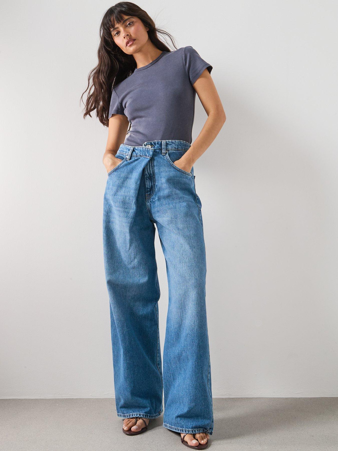  image of mango-cotton-t-shirt-with-seams-blue