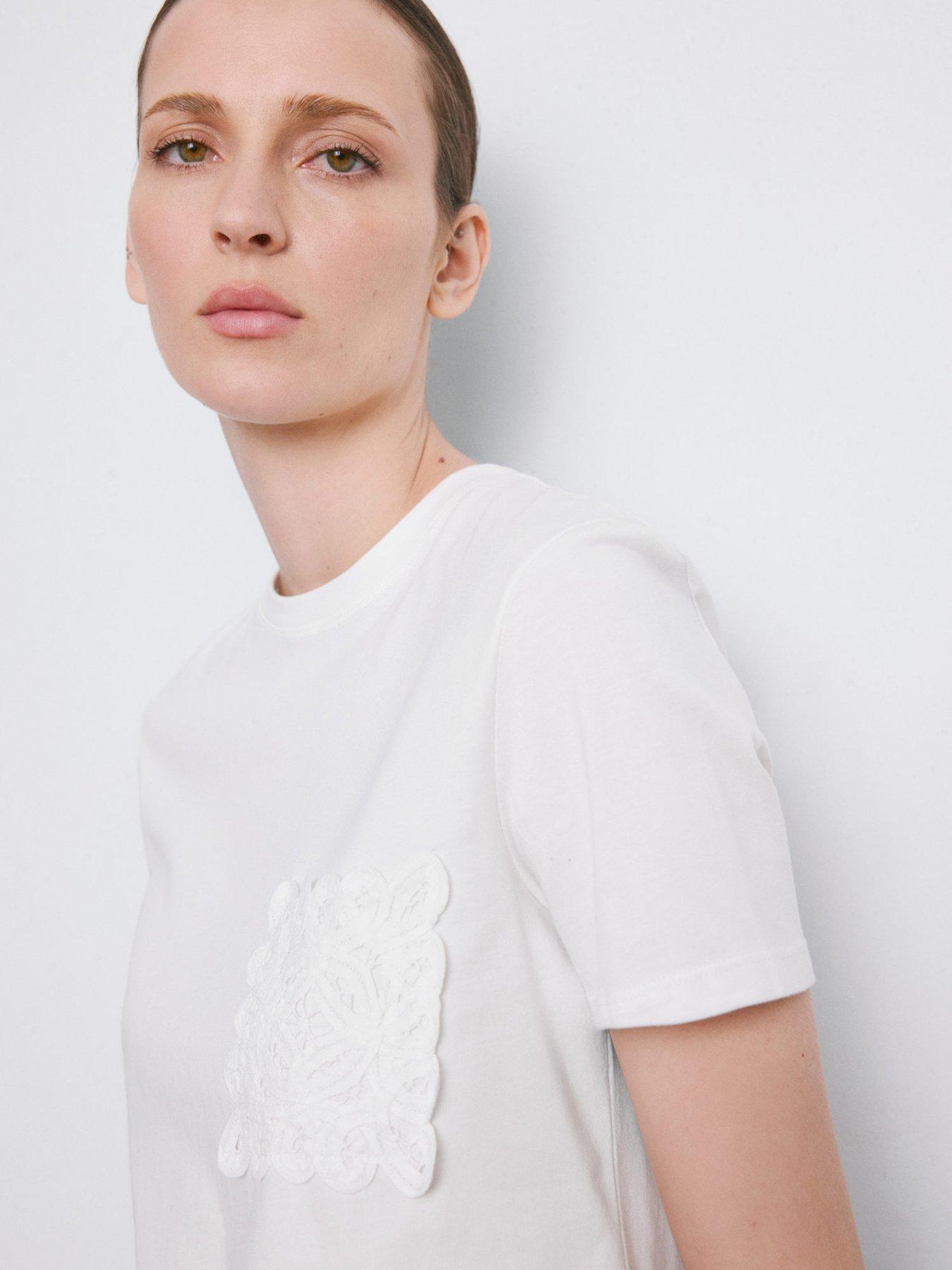  image of mango-embroidered-cotton-t-shirt-white