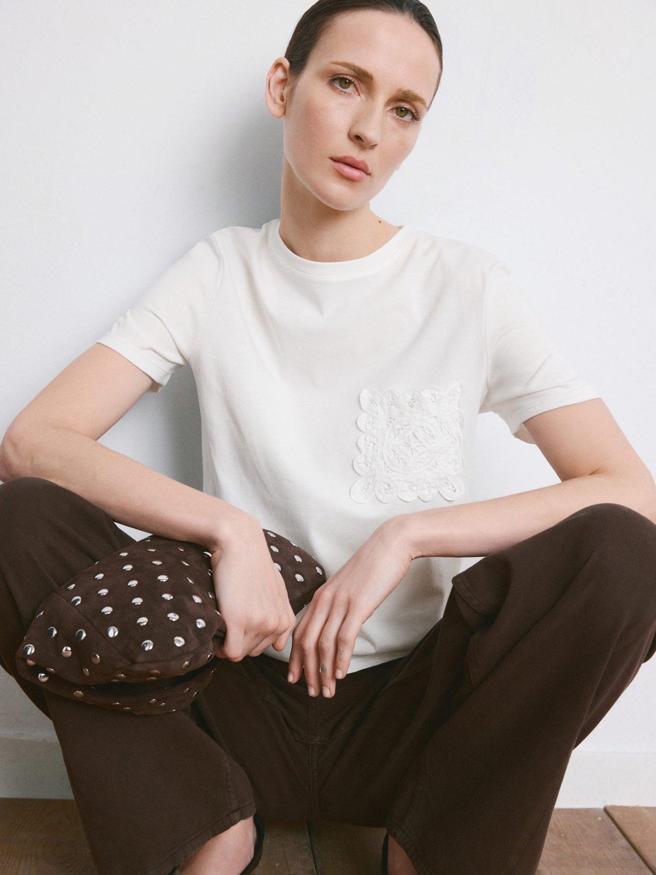  image of mango-embroidered-cotton-t-shirt-white