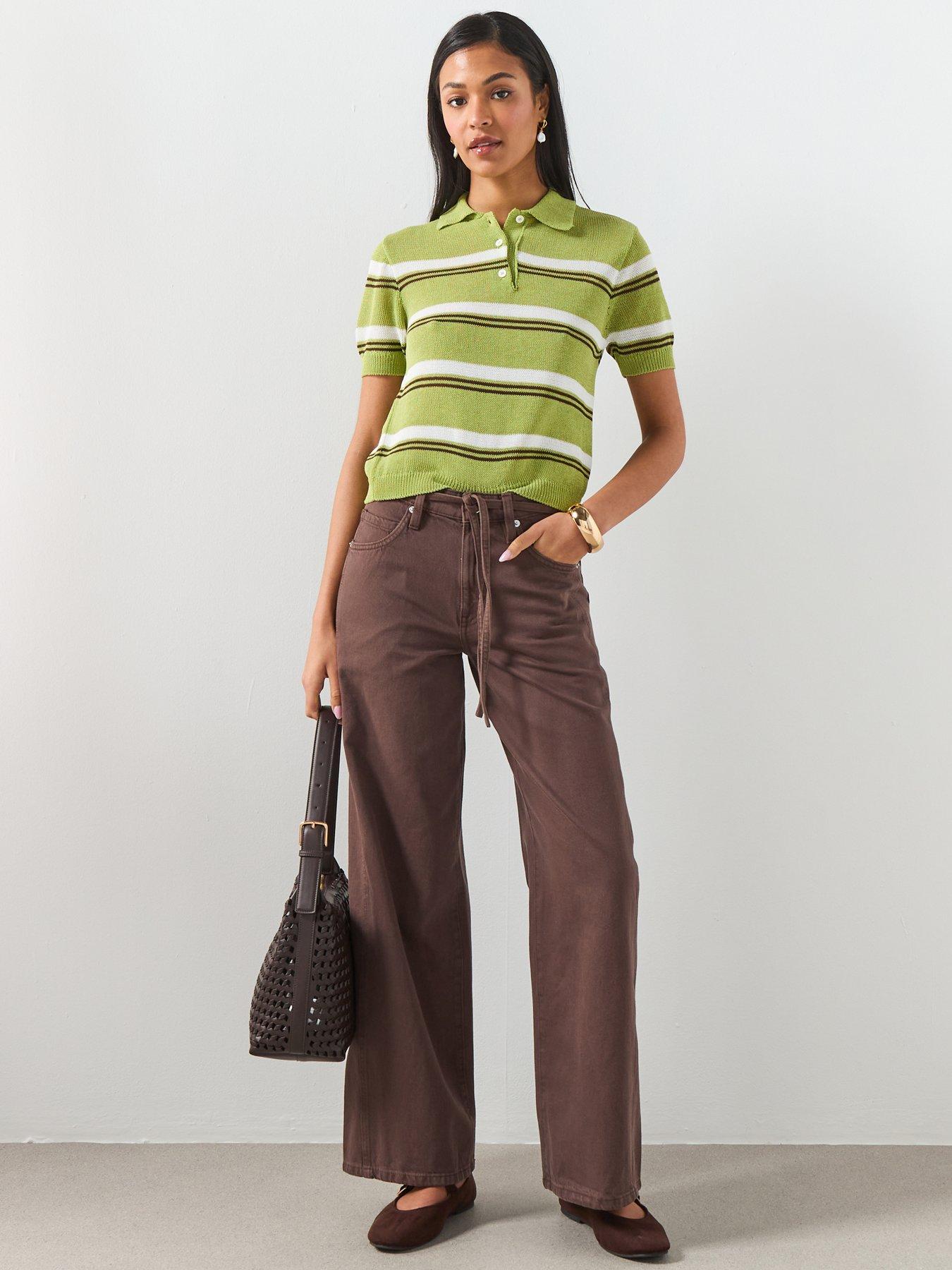  image of mango-knitted-polo-neck-t-shirt-green