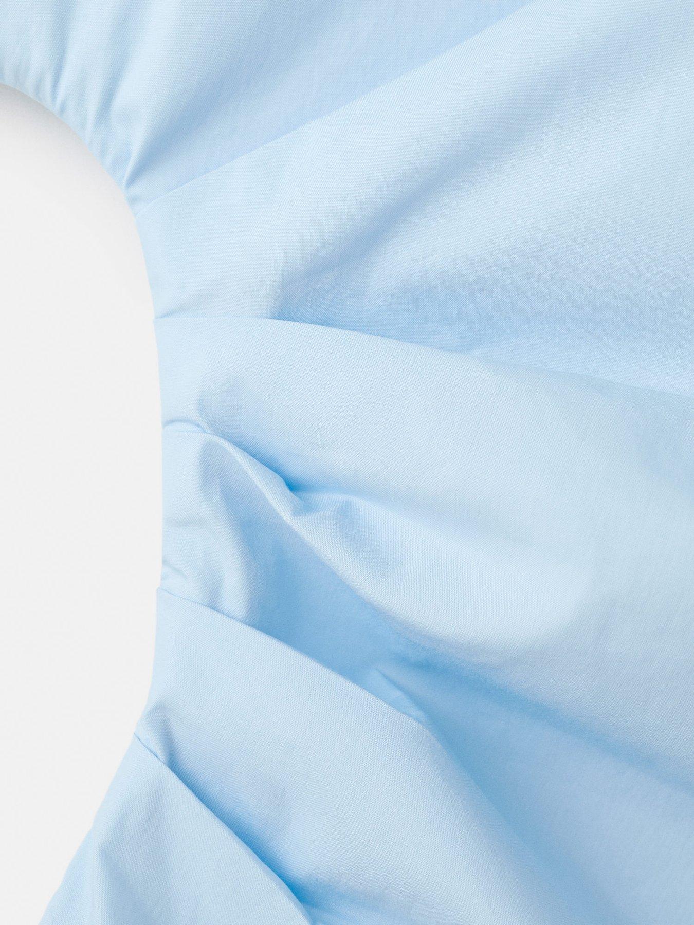  image of mango-cotton-blouse-with-asymmetrical-collar-blue