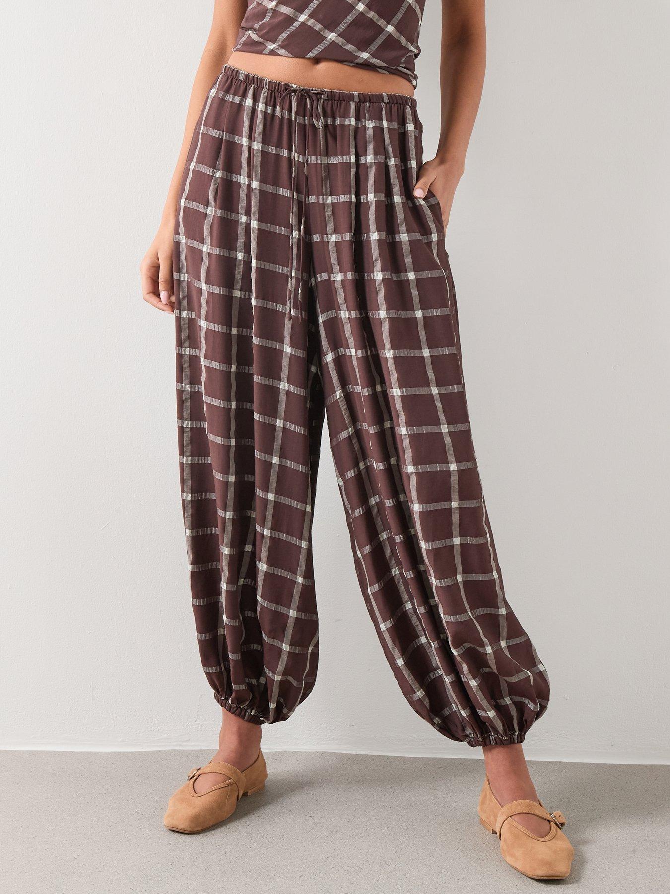 Mango Balloon Mid-rise Harem Pants - Burgundy