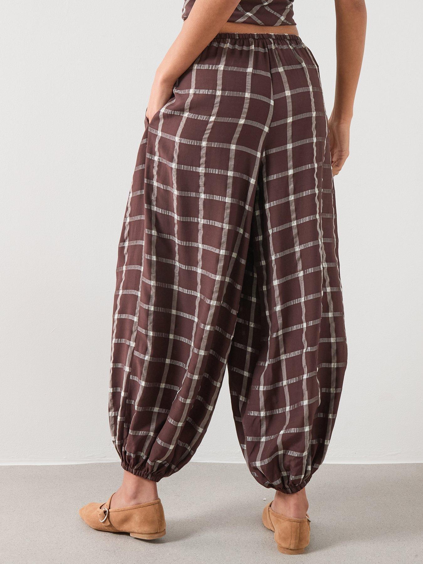 Image 2 of 5 of Mango Balloon Mid-rise Harem Pants - Burgundy