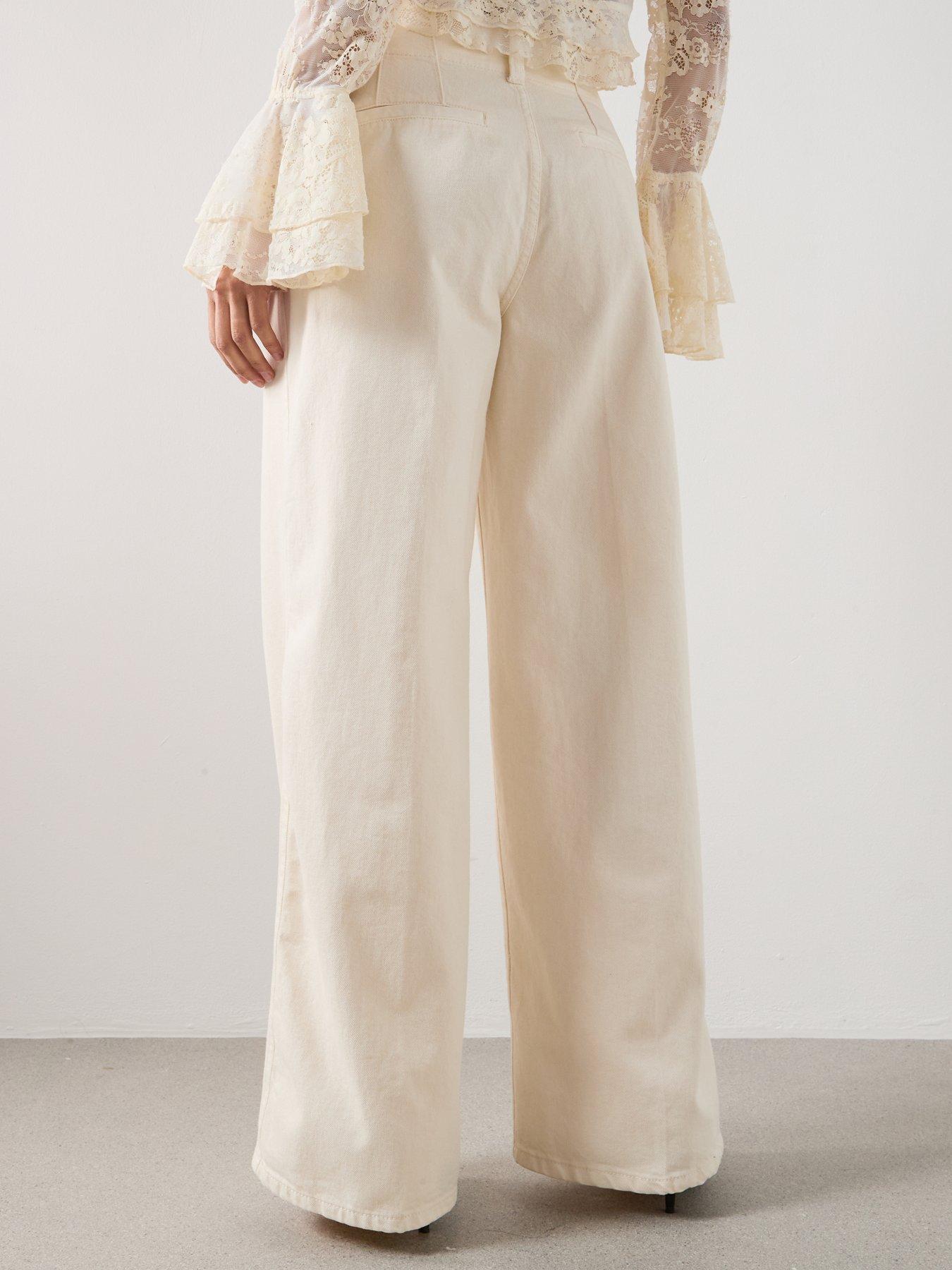 stillFront image of mango-wide-leg-mid-rise-jeans-white