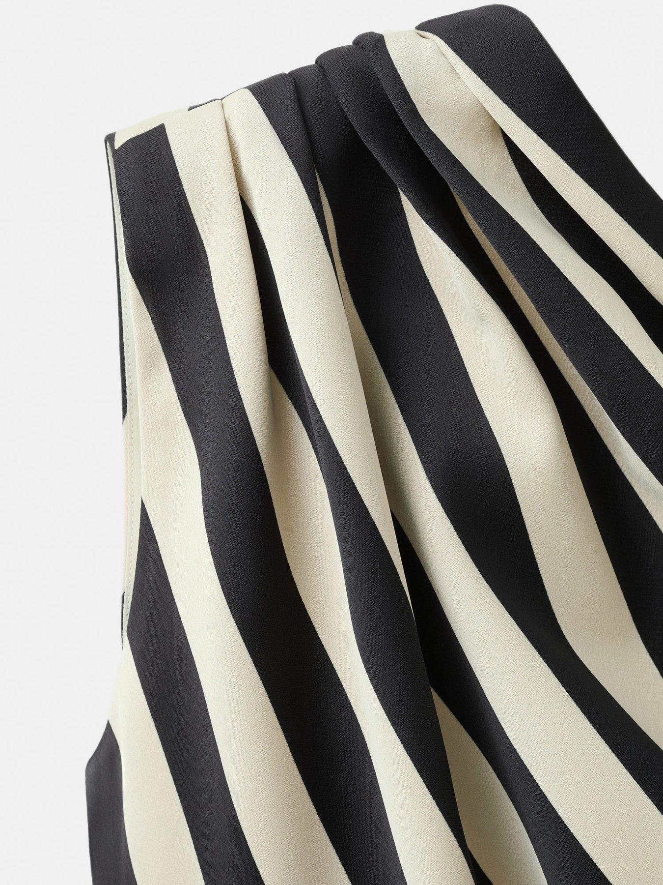 Image 5 of 6 of Mango Striped Asymmetrical Top - Ecru