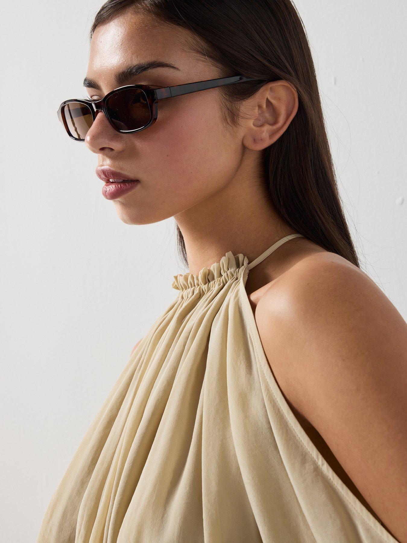 Image 4 of 6 of Mango Off The Shoulder Lyocell Blouse - Green