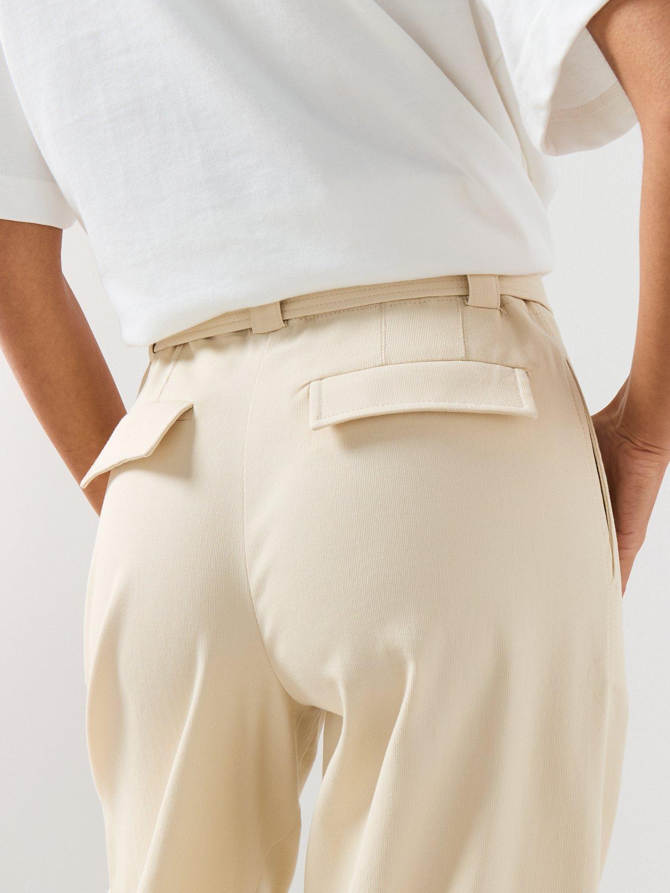 Image 5 of 6 of Mango Belt Cargo Trousers - Cream