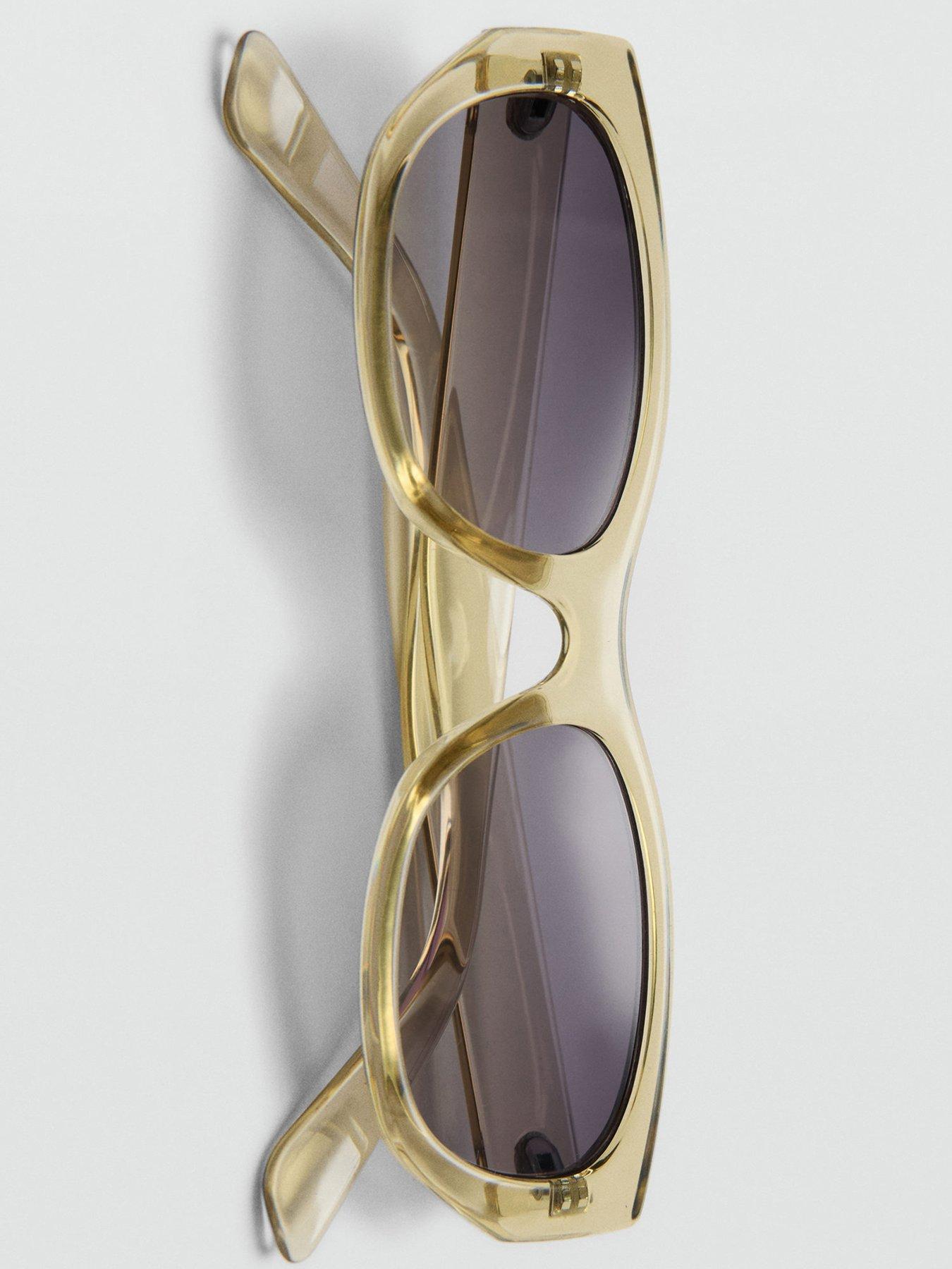  image of mango-resin-frame-sunglasses-green