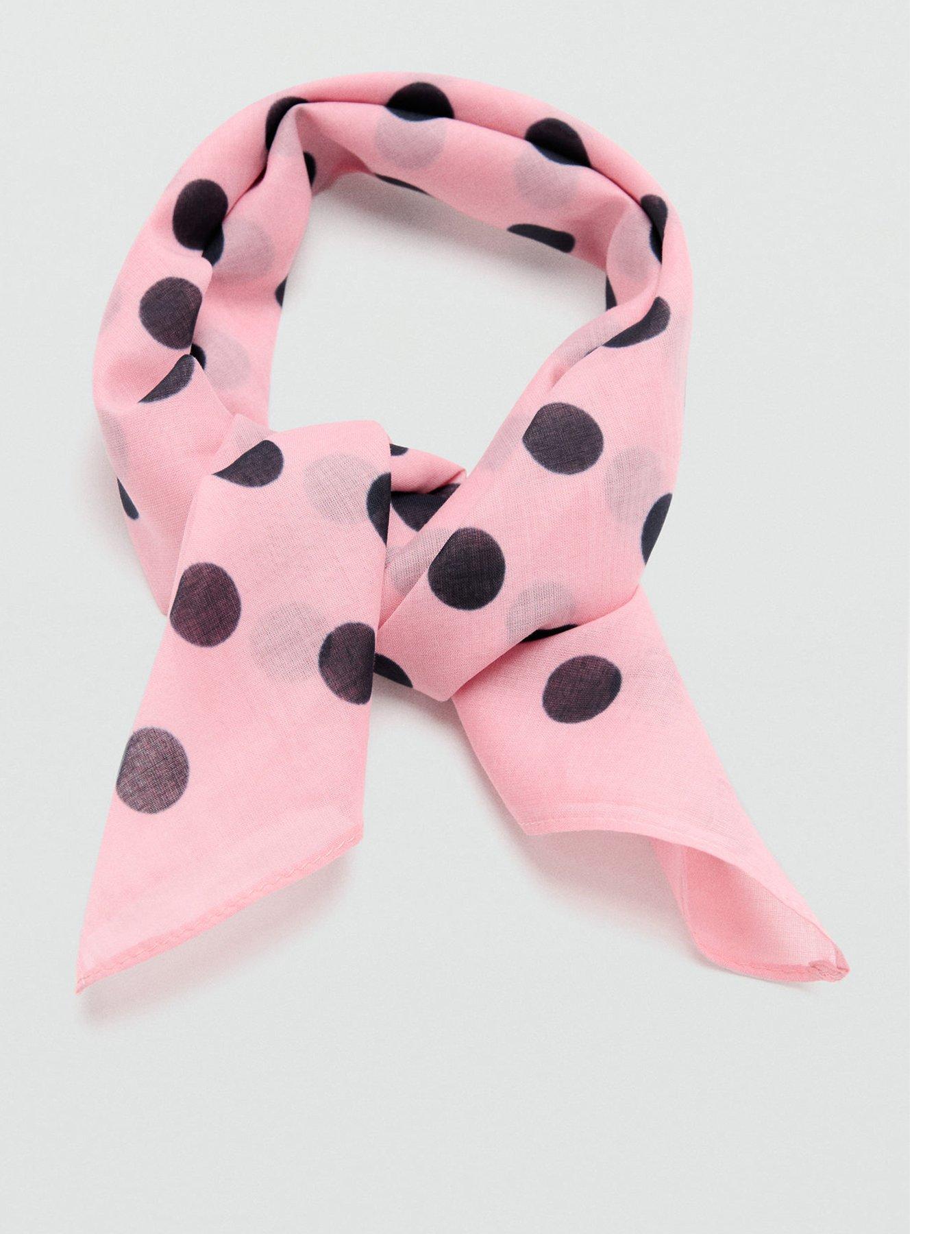 Mango Polka Dot Print Scarf - Pink