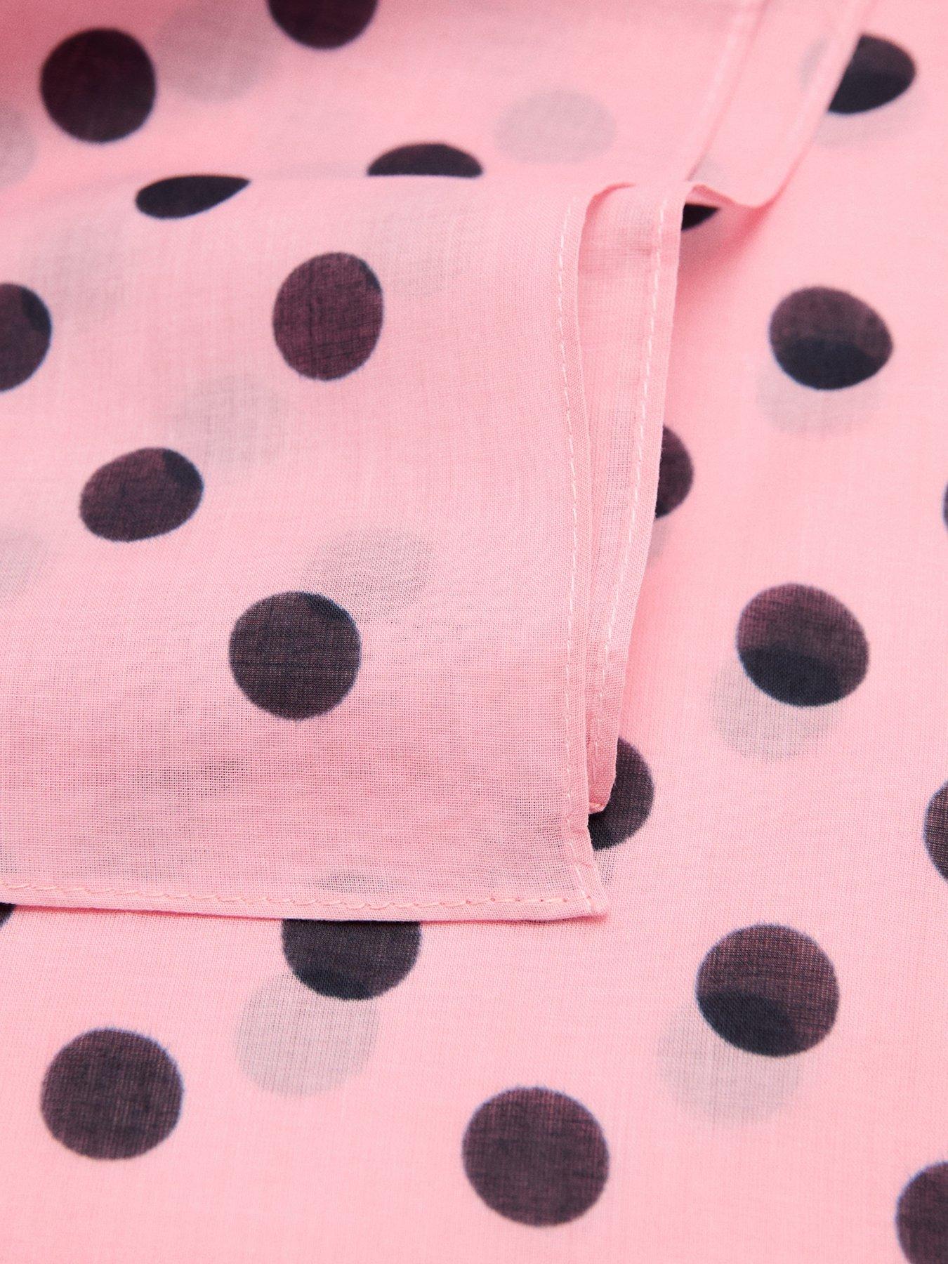 Image 2 of 3 of Mango Polka Dot Print Scarf - Pink