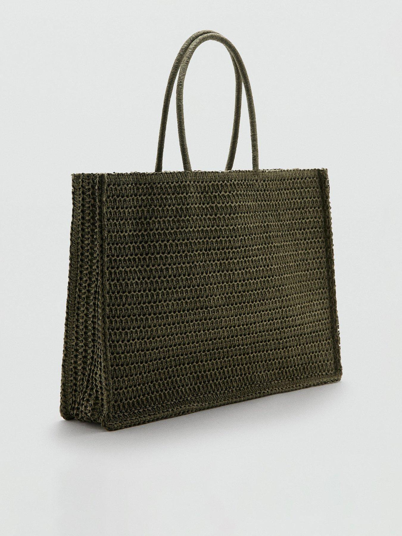 Image 1 of 5 of Mango Natural Fibre Tote Bag - Khaki