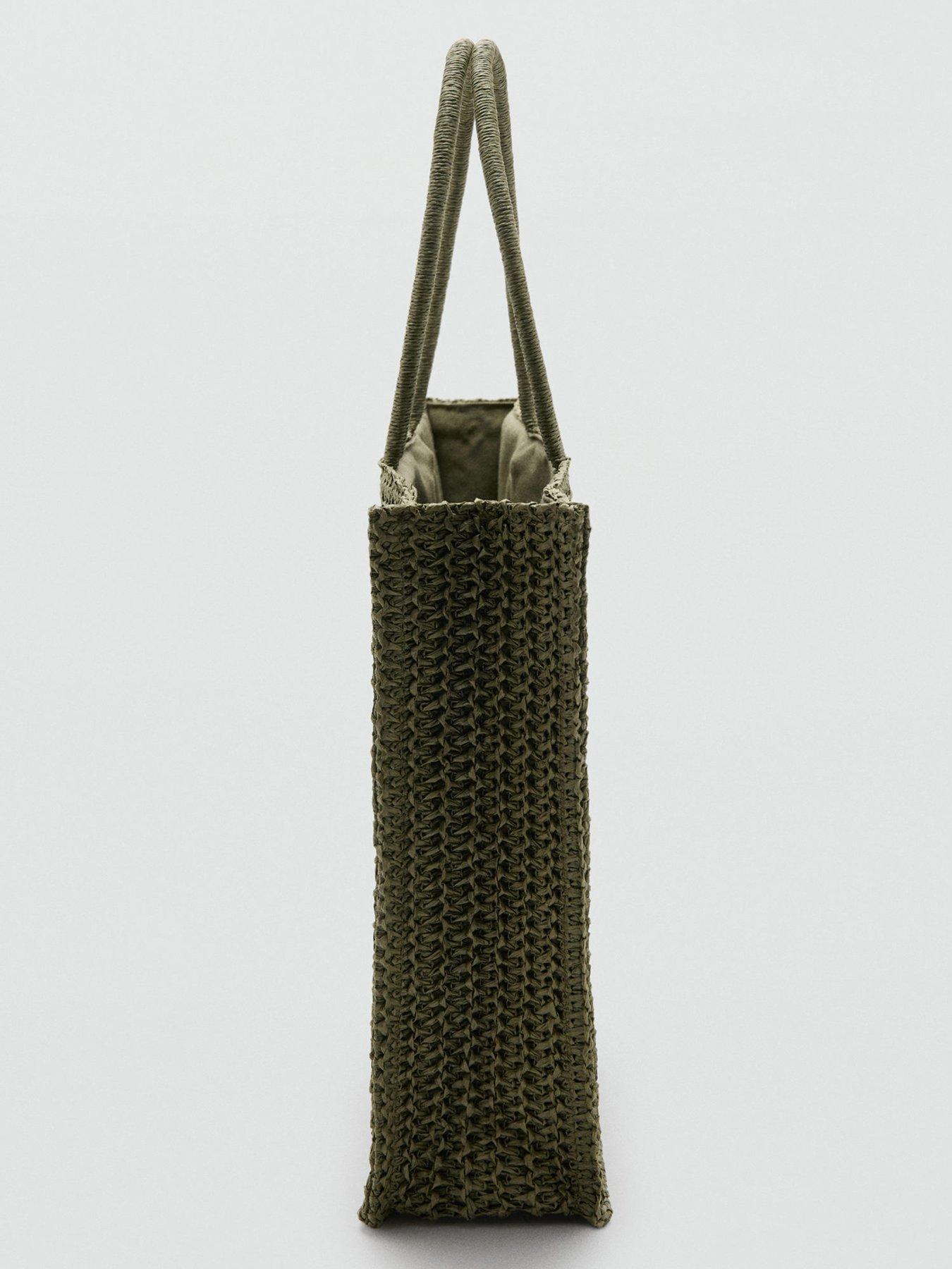 Image 4 of 5 of Mango Natural Fibre Tote Bag - Khaki