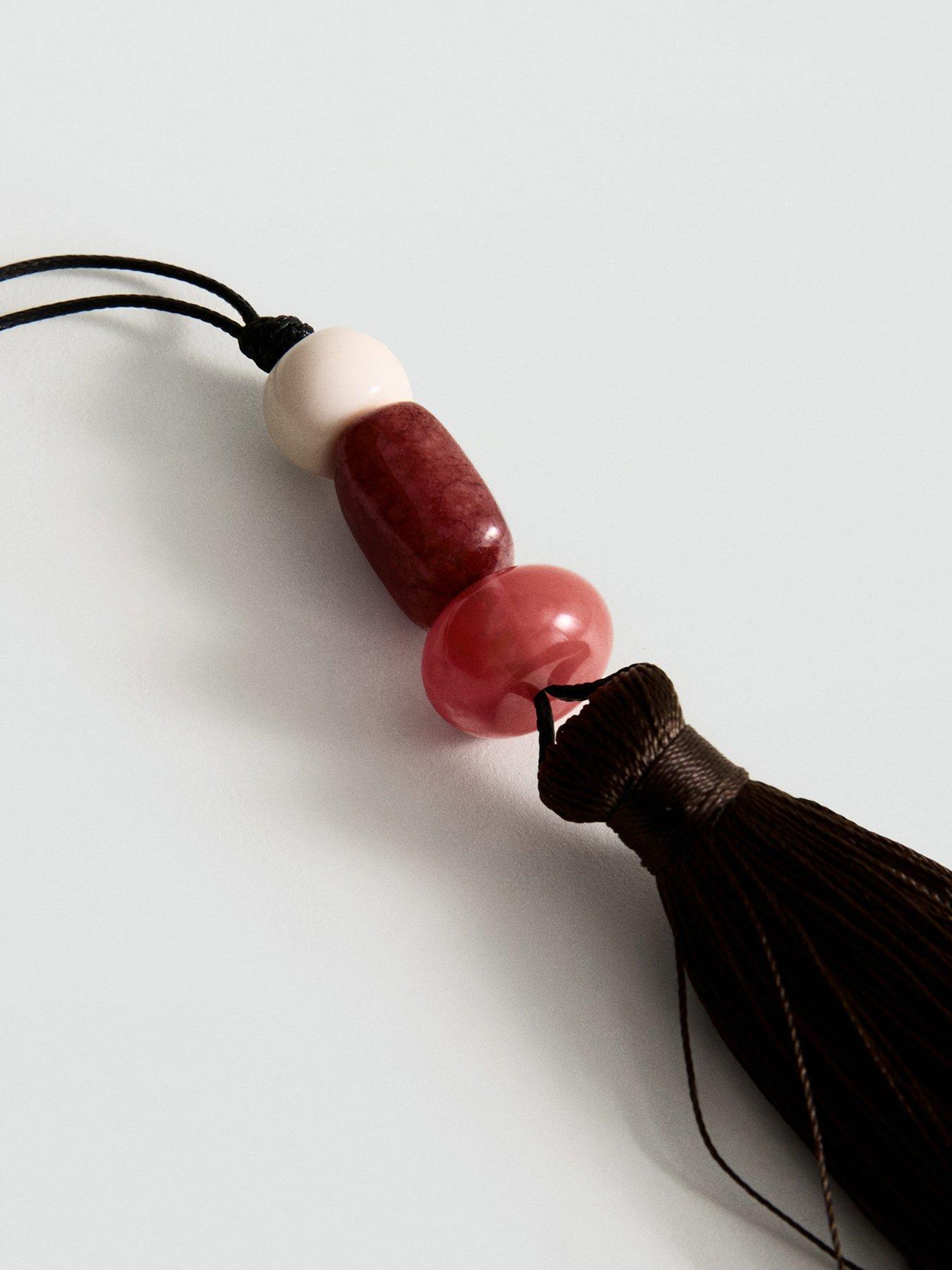 Image 2 of 4 of Mango Fringed Bead Necklace - Brown