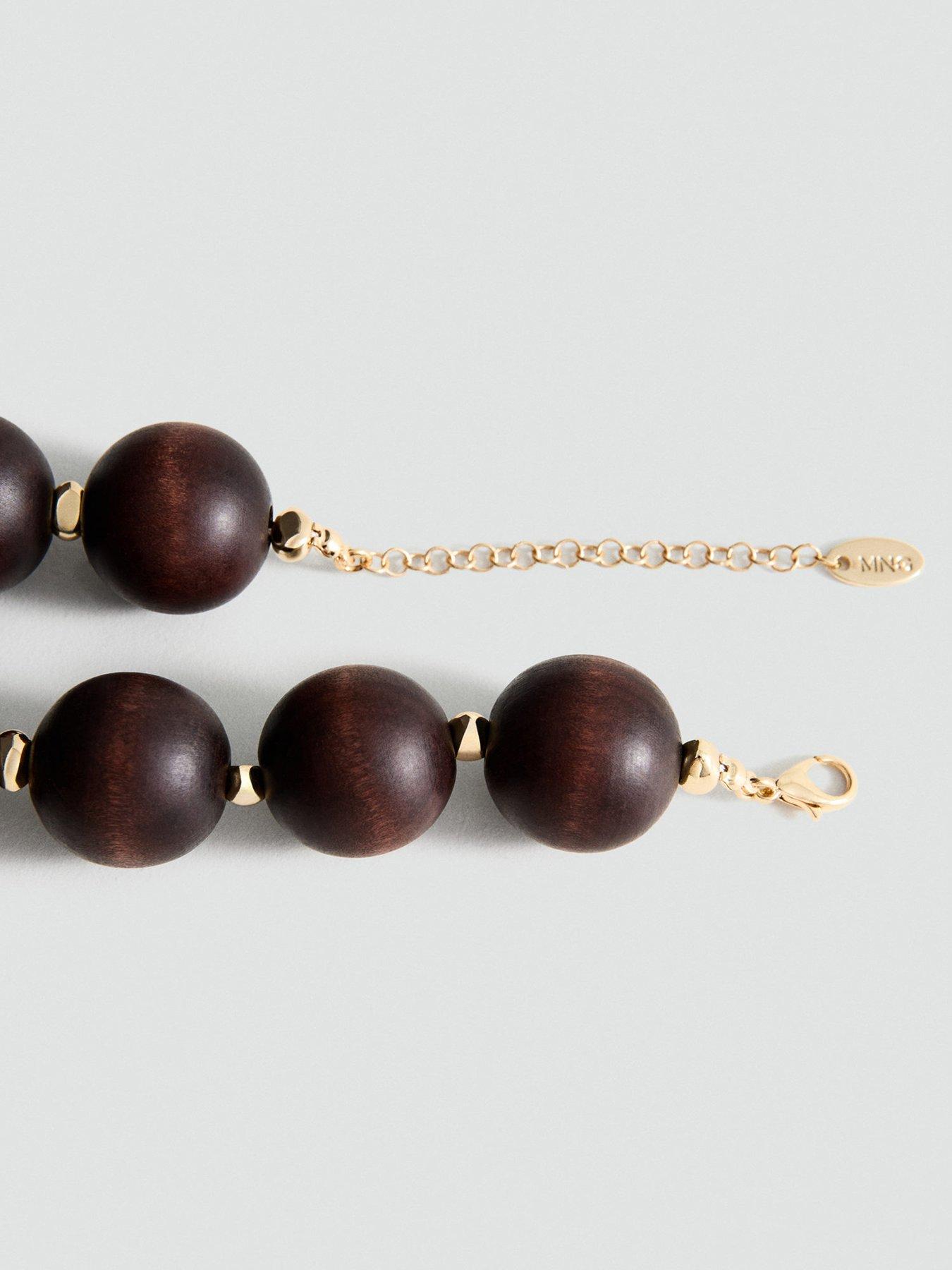  image of mango-wooden-ball-necklace-brown
