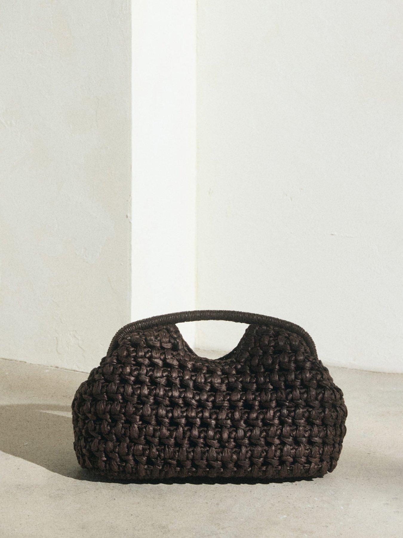 Image 6 of 6 of Mango Natural Fibre Handbag - Brown