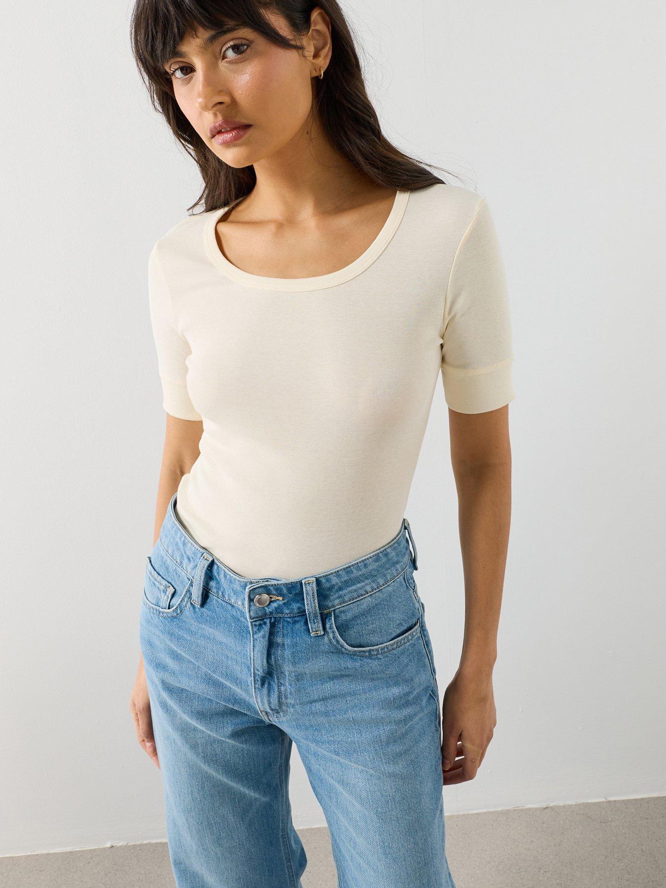Mango Short-sleeved Fitted T-shirt - White