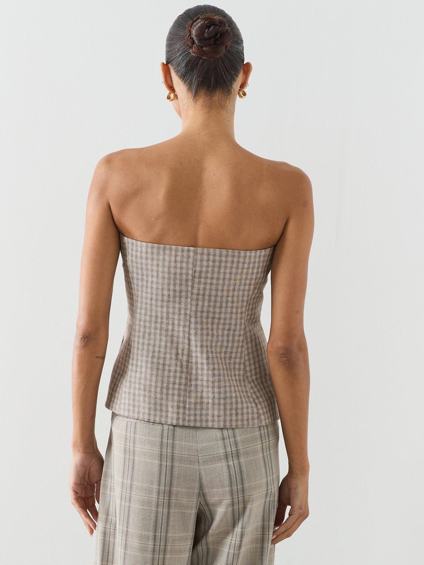 stillFront image of mango-bandeau-top-with-buttons-pastel-grey