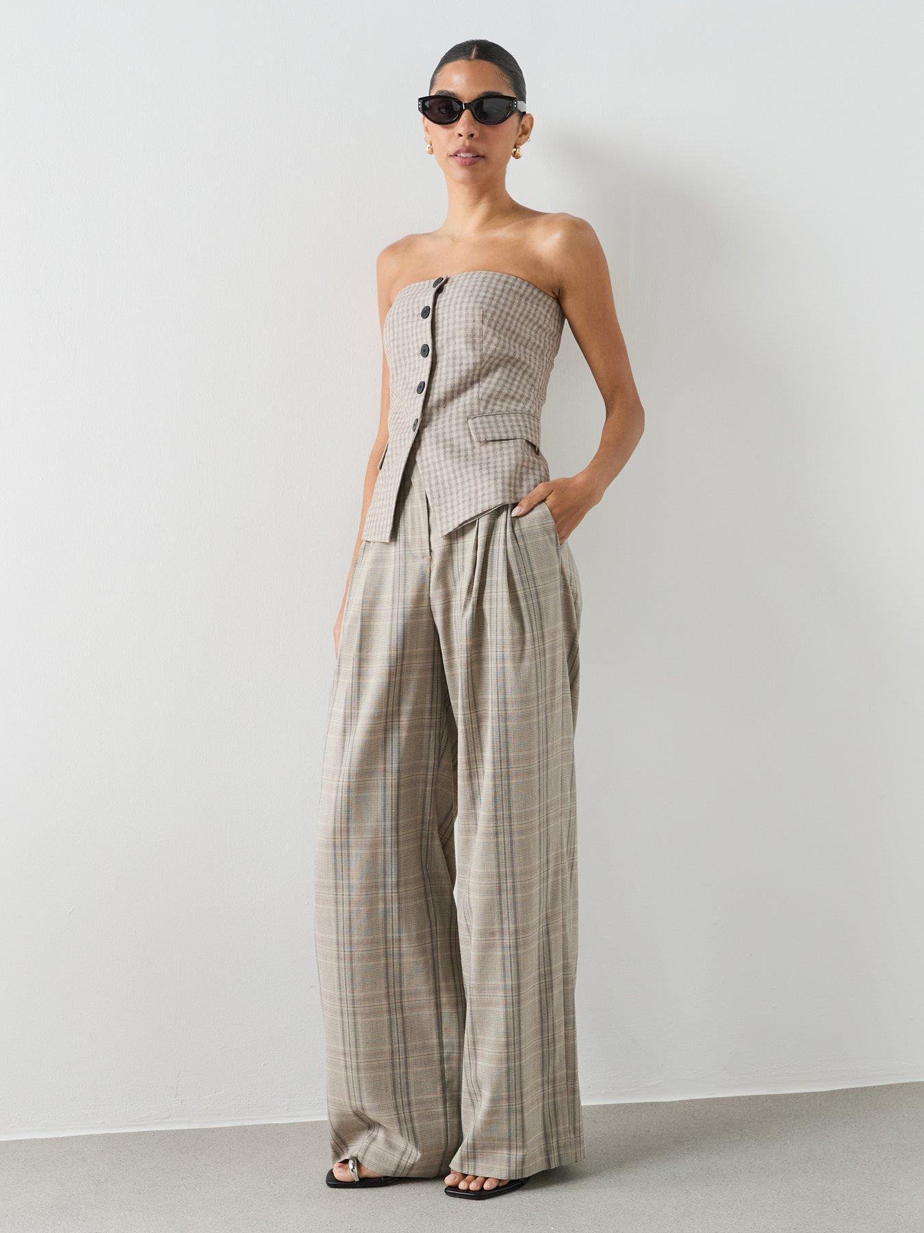  image of mango-bandeau-top-with-buttons-pastel-grey