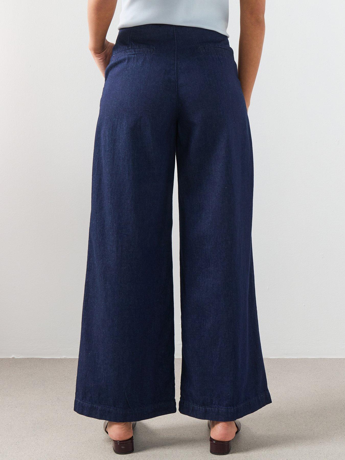 stillFront image of mango-wide-leg-mid-rise-jeans-blue