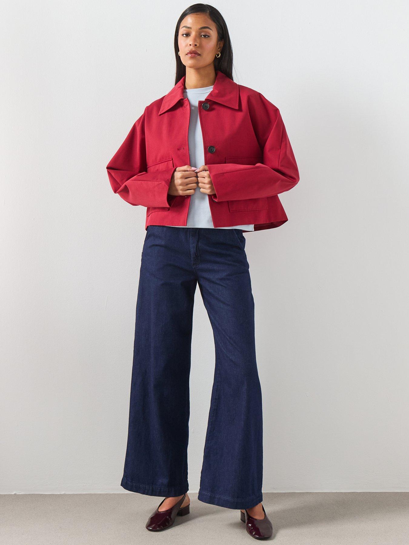  image of mango-wide-leg-mid-rise-jeans-blue