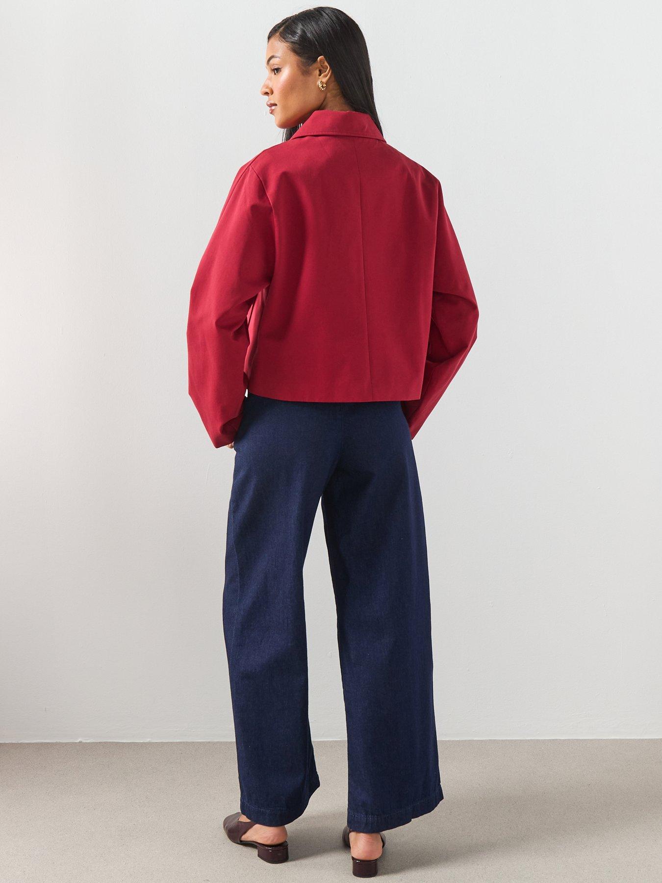  image of mango-wide-leg-mid-rise-jeans-blue