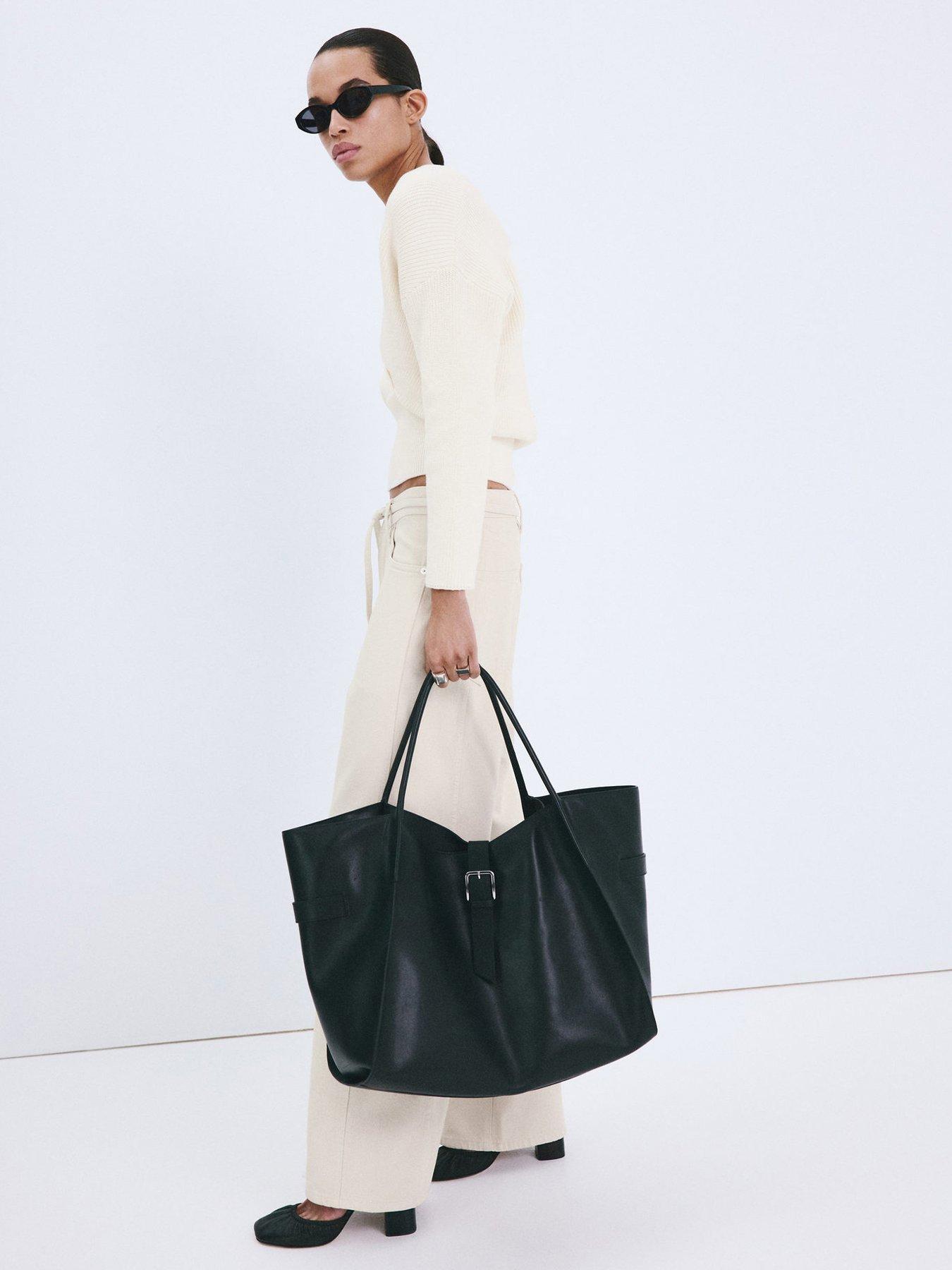  image of mango-ribbed-crossover-neckline-jumper-cream