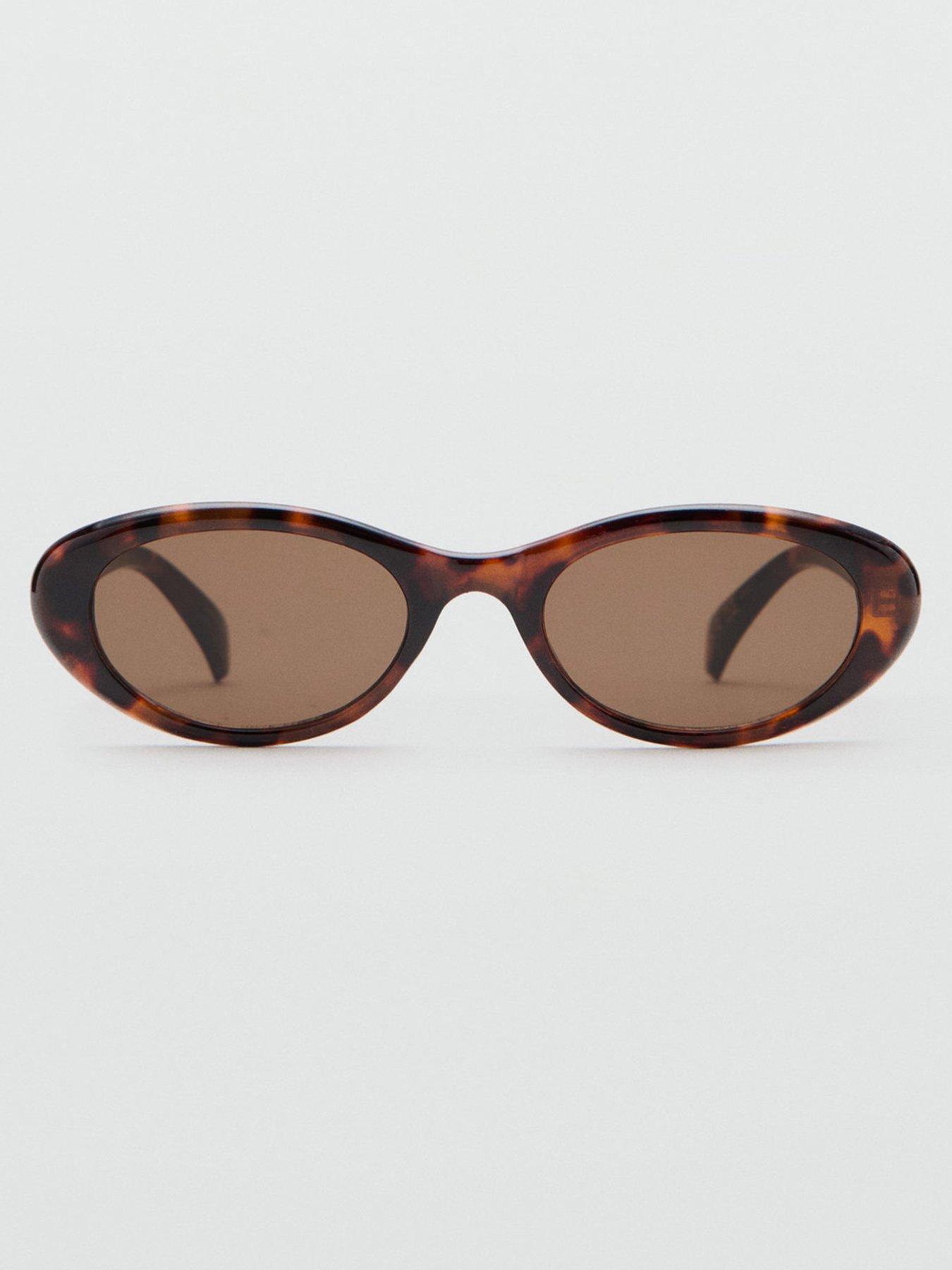  image of mango-resin-frame-sunglasses-brown
