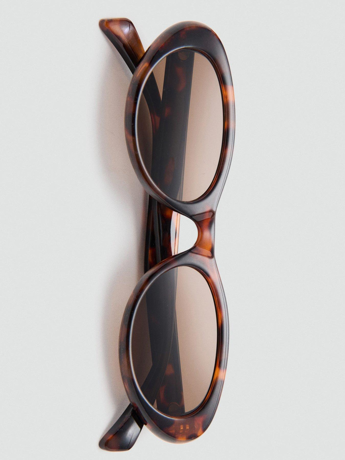 image of mango-resin-frame-sunglasses-brown
