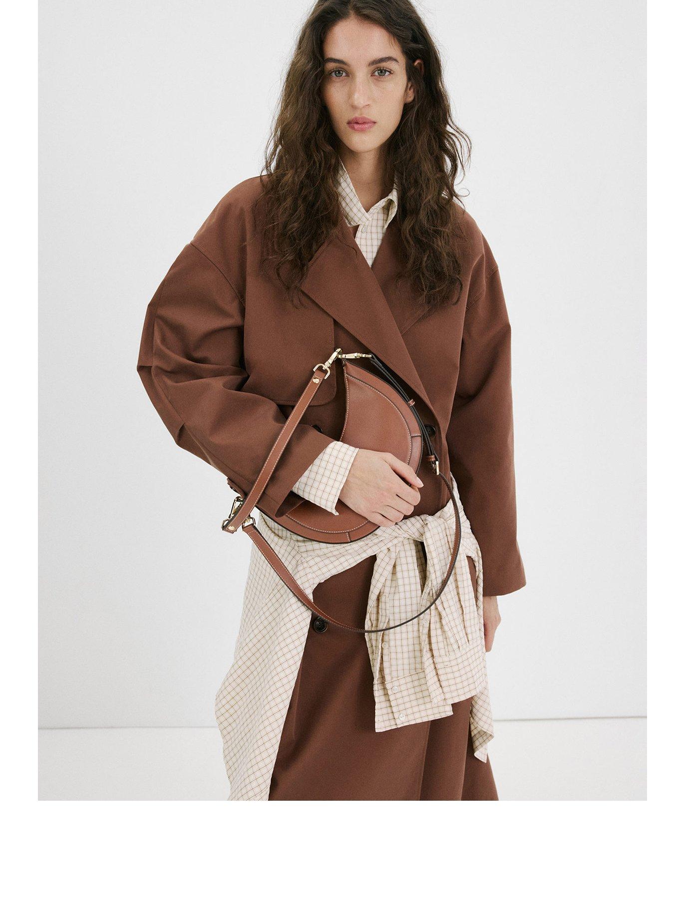 Image 1 of 7 of Mango Oval Shoulder Bag - Brown
