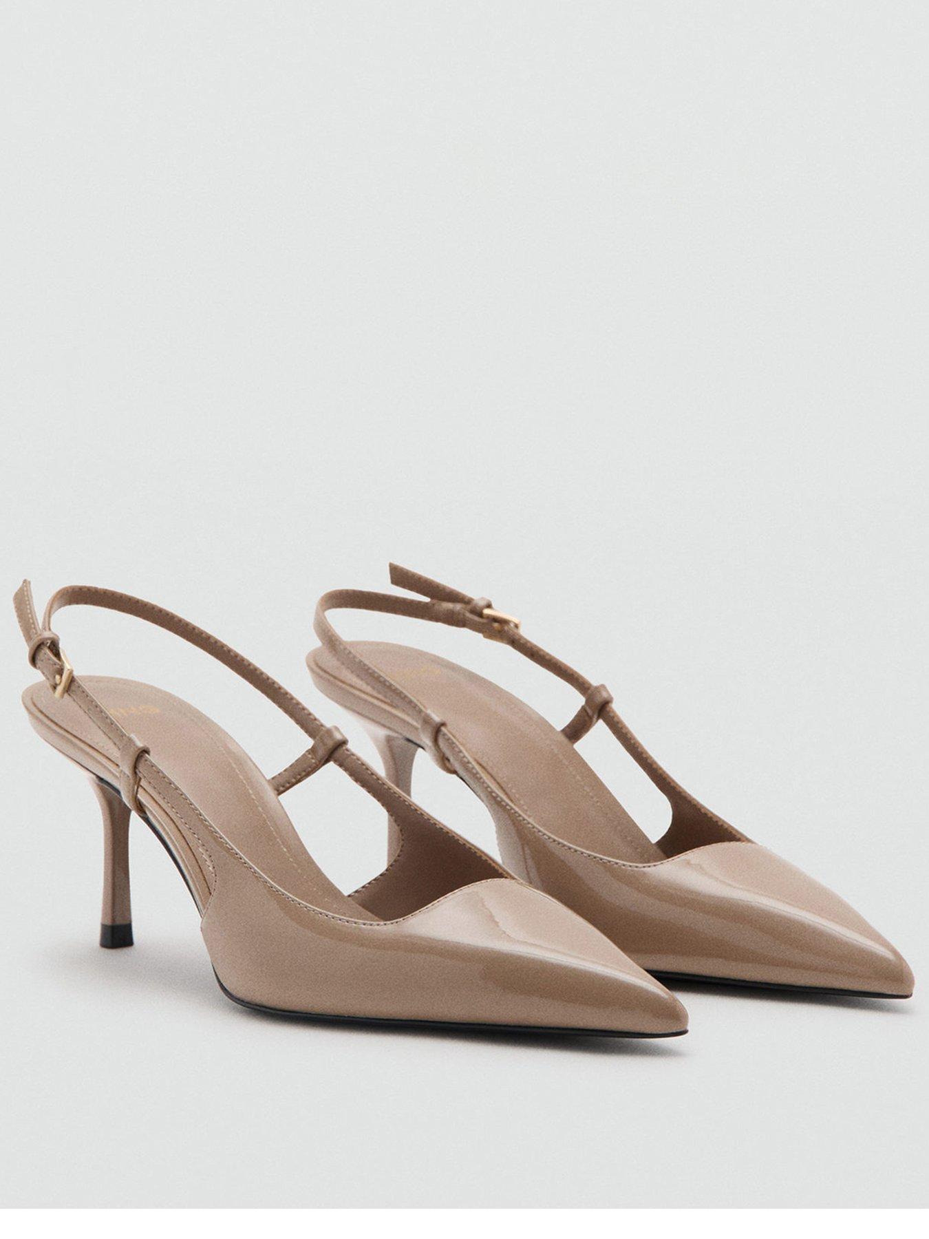 Mango Patent Heeled Shoes - Nude
