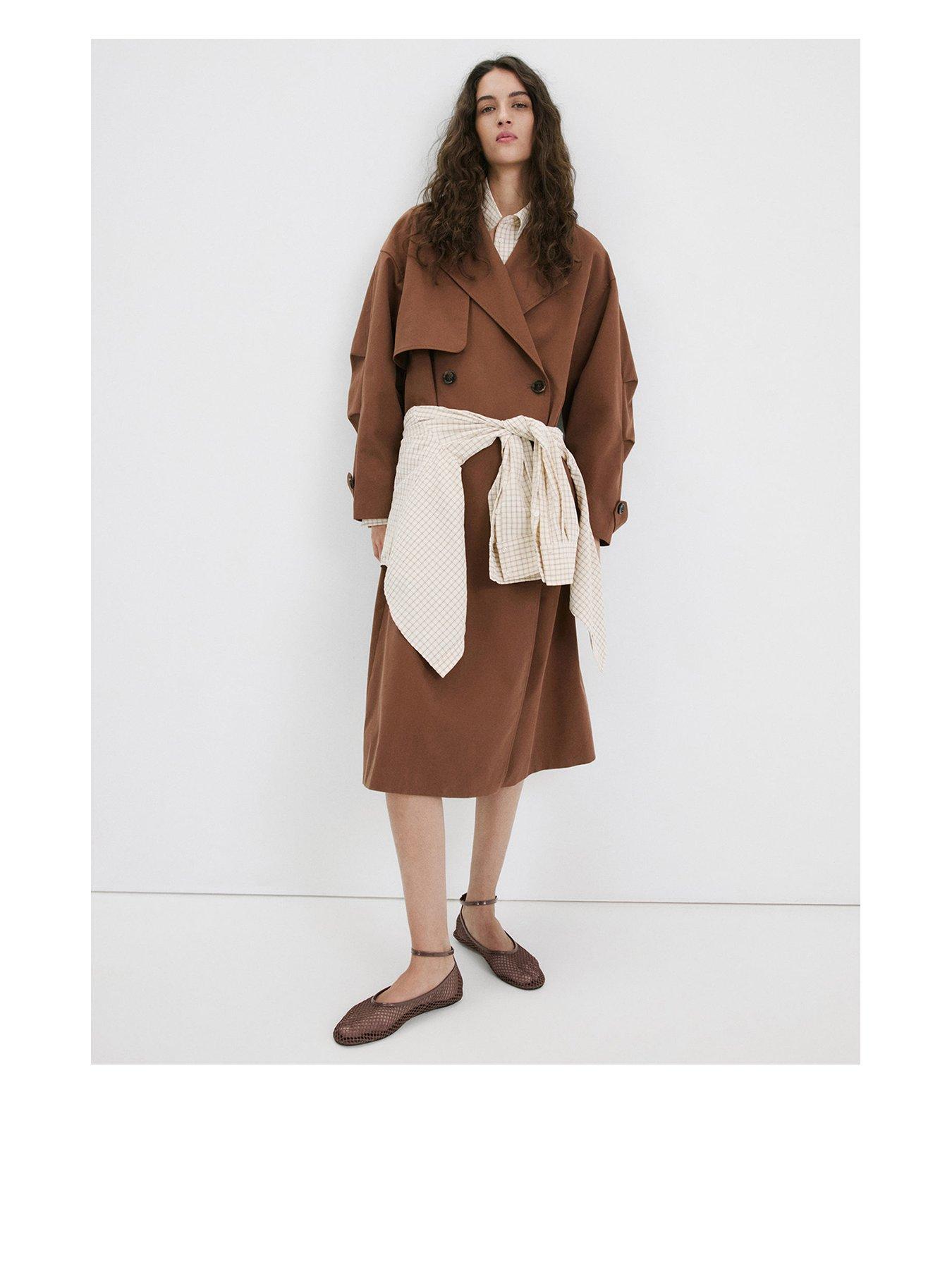  image of mango-ballet-flats-with-mesh-bracelet-brown