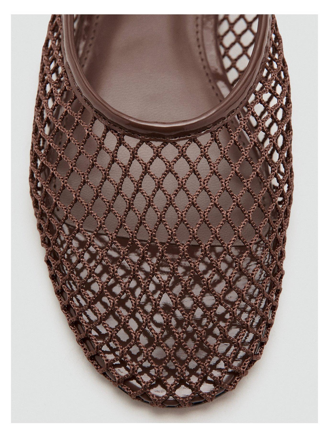  image of mango-ballet-flats-with-mesh-bracelet-brown