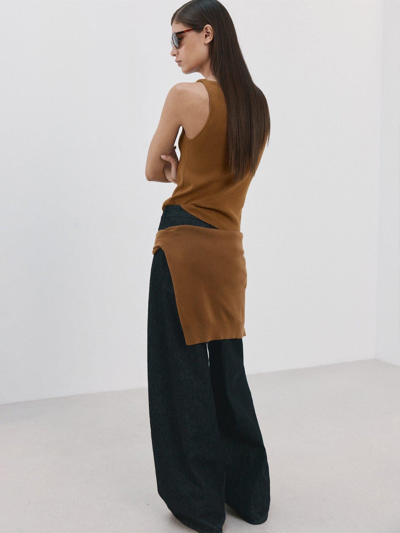  image of mango-fine-knit-top-brown