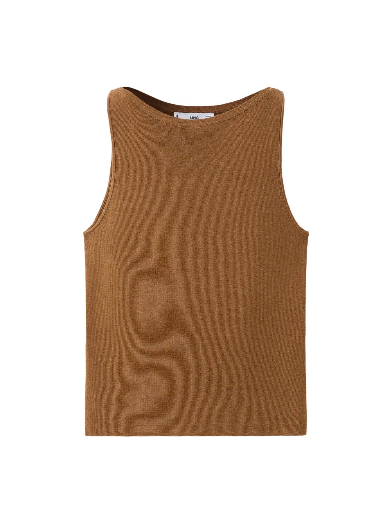  image of mango-fine-knit-top-brown