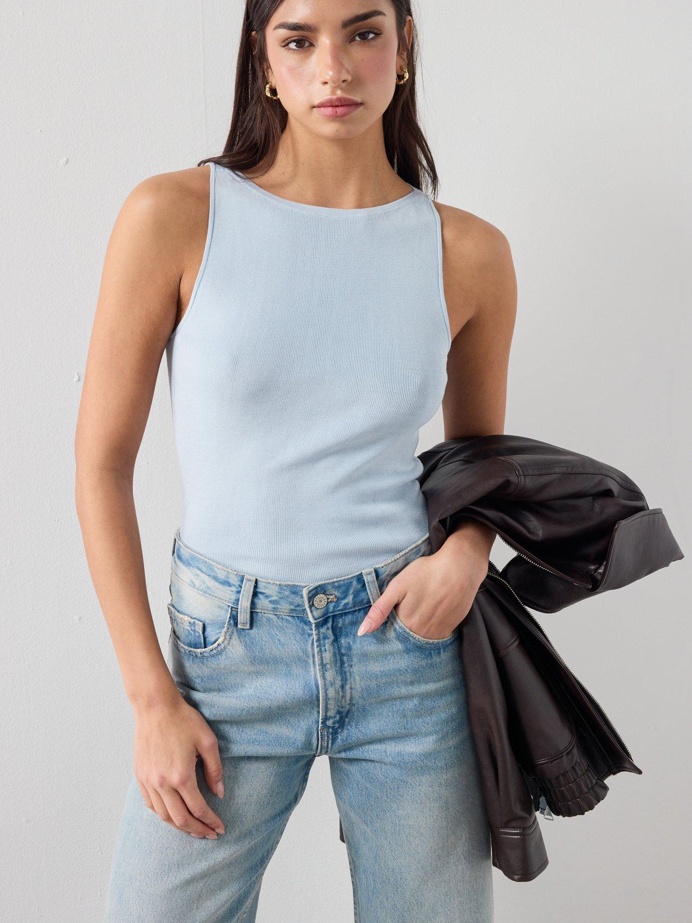 Mango Fine-knit Top - Blue